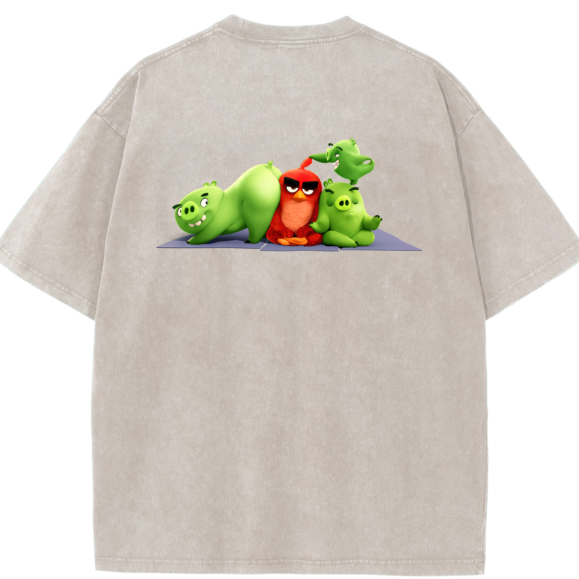 （画像用） Angry Birds アングリーバード 綿100% ヴィンテージ風 半袖Tシャツ（背面プリント）