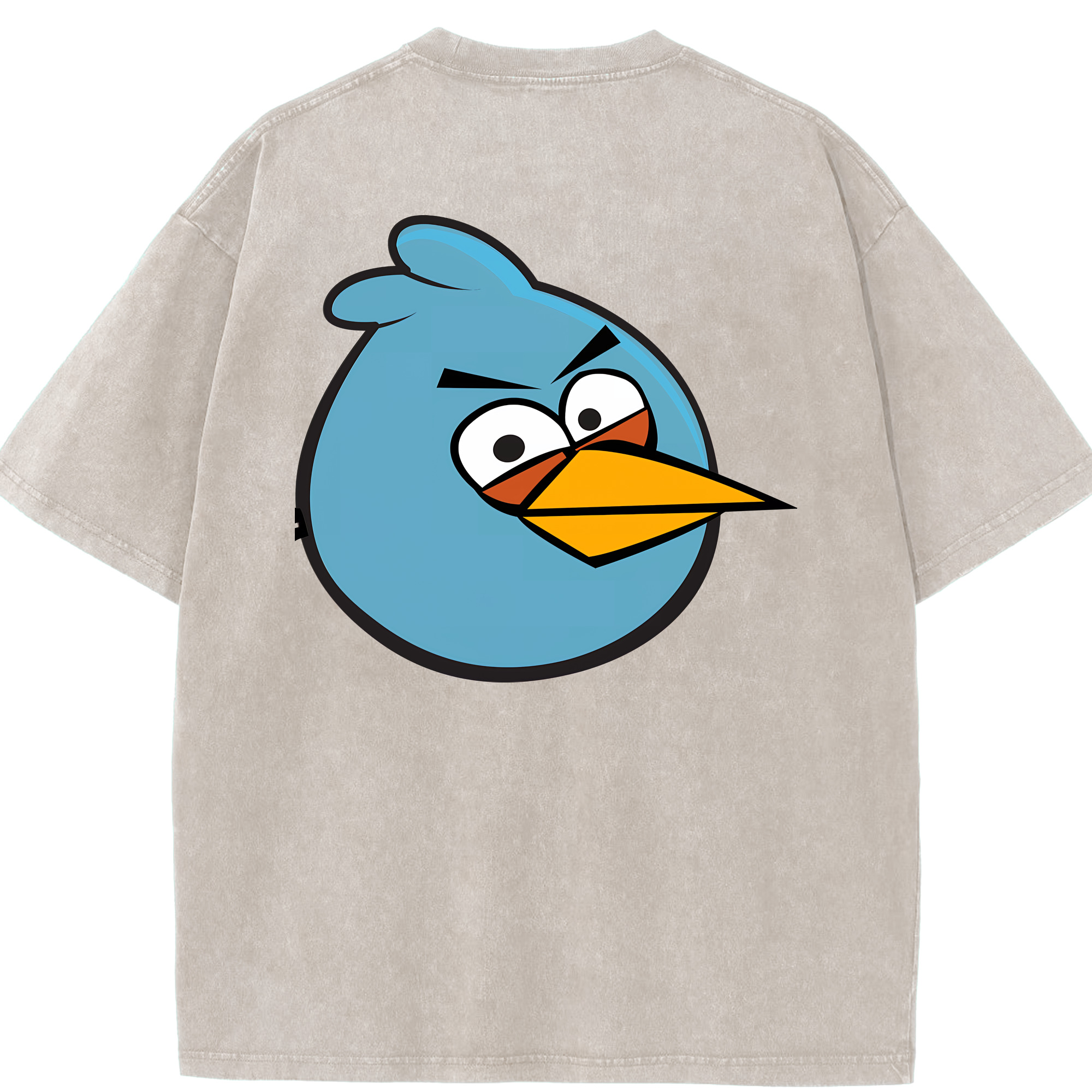（画像用） Angry Birds アングリーバード 綿100% ヴィンテージ風 半袖Tシャツ（背面プリント）