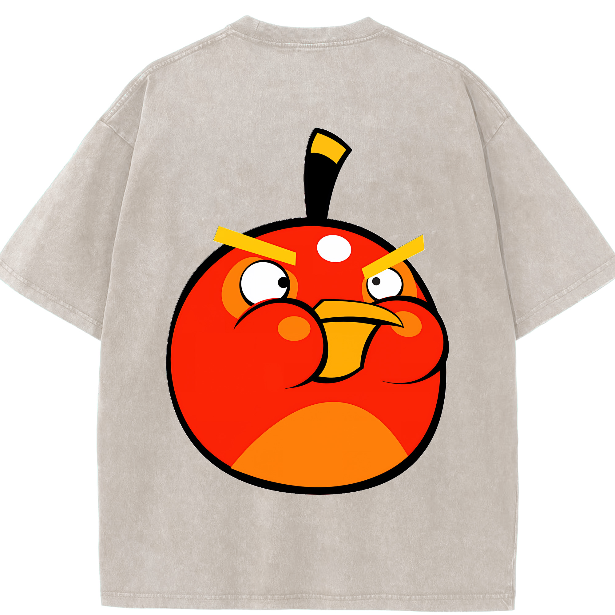 （画像用） Angry Birds アングリーバード 綿100% ヴィンテージ風 半袖Tシャツ（背面プリント）