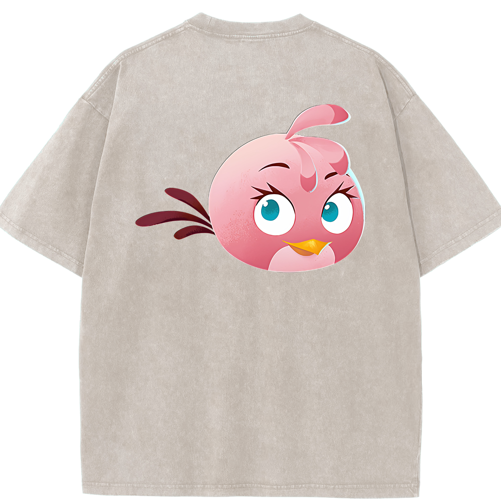 （画像用） Angry Birds アングリーバード 綿100% ヴィンテージ風 半袖Tシャツ（背面プリント）