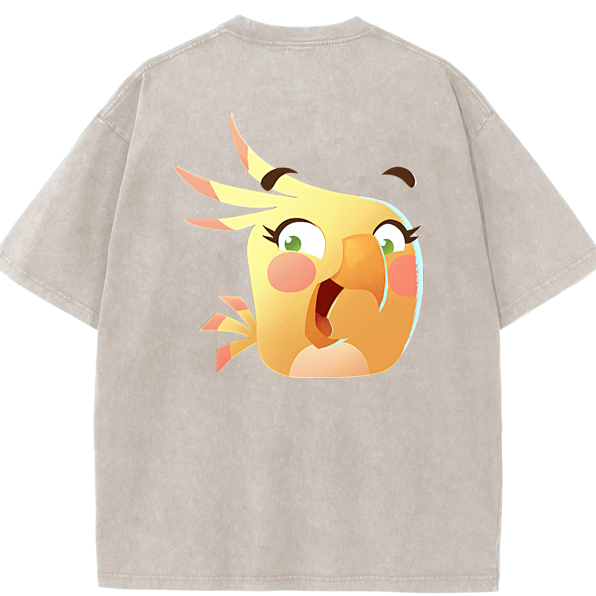 （画像用） Angry Birds アングリーバード 綿100% ヴィンテージ風 半袖Tシャツ（背面プリント）