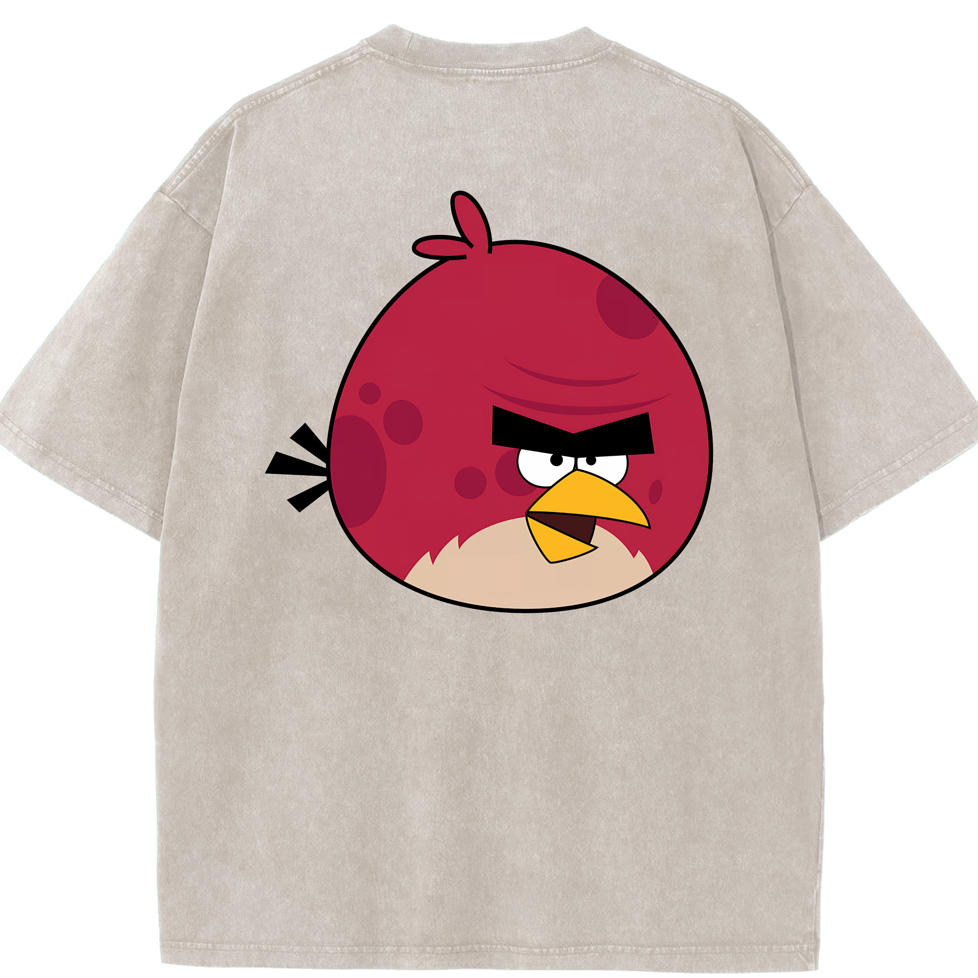 （画像用） Angry Birds アングリーバード 綿100% ヴィンテージ風 半袖Tシャツ（背面プリント）