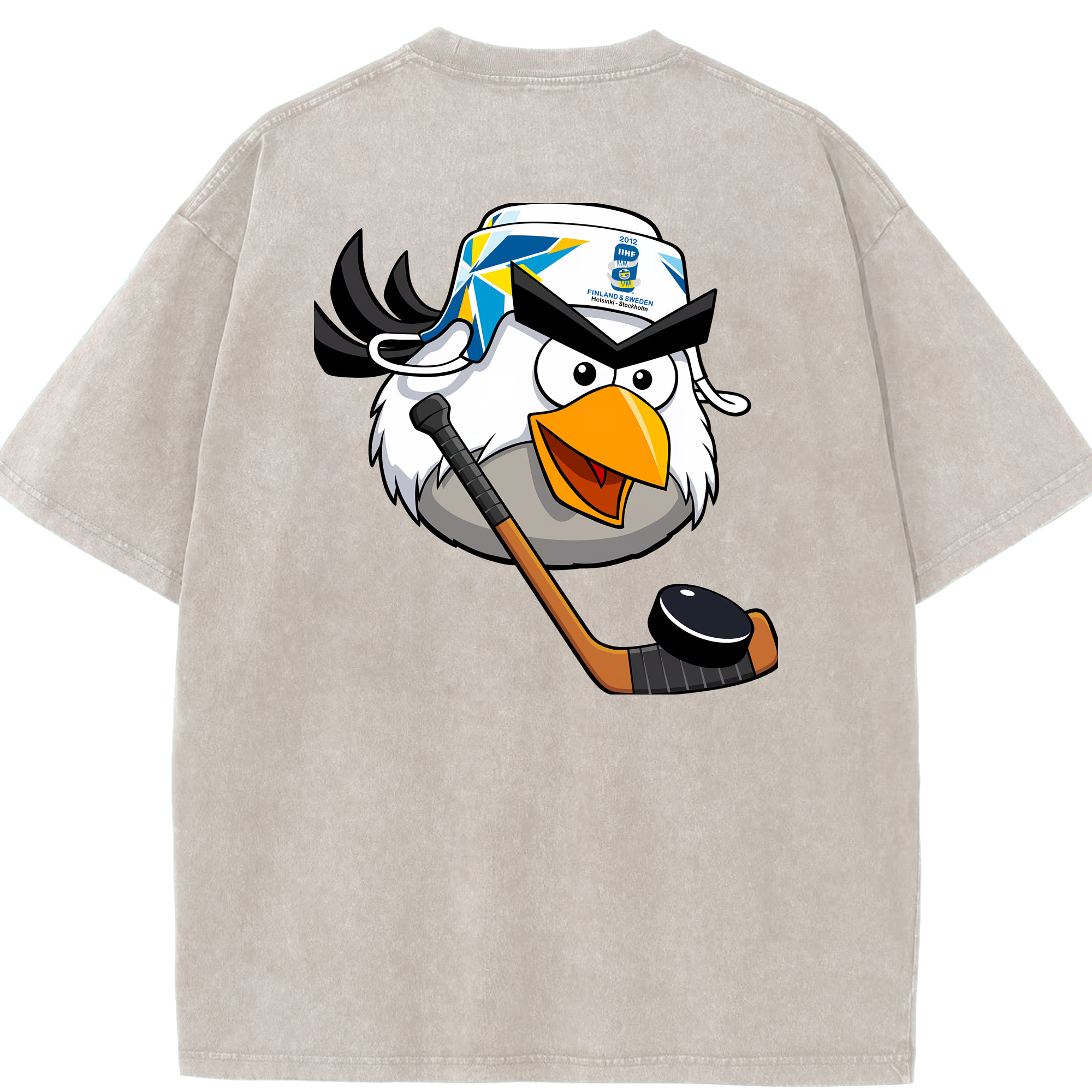 （画像用） Angry Birds アングリーバード 綿100% ヴィンテージ風 半袖Tシャツ（背面プリント）