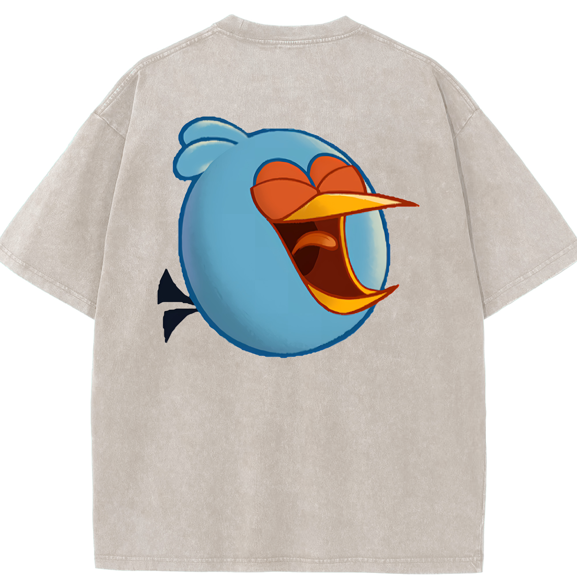 （画像用） Angry Birds アングリーバード 綿100% ヴィンテージ風 半袖Tシャツ（背面プリント）
