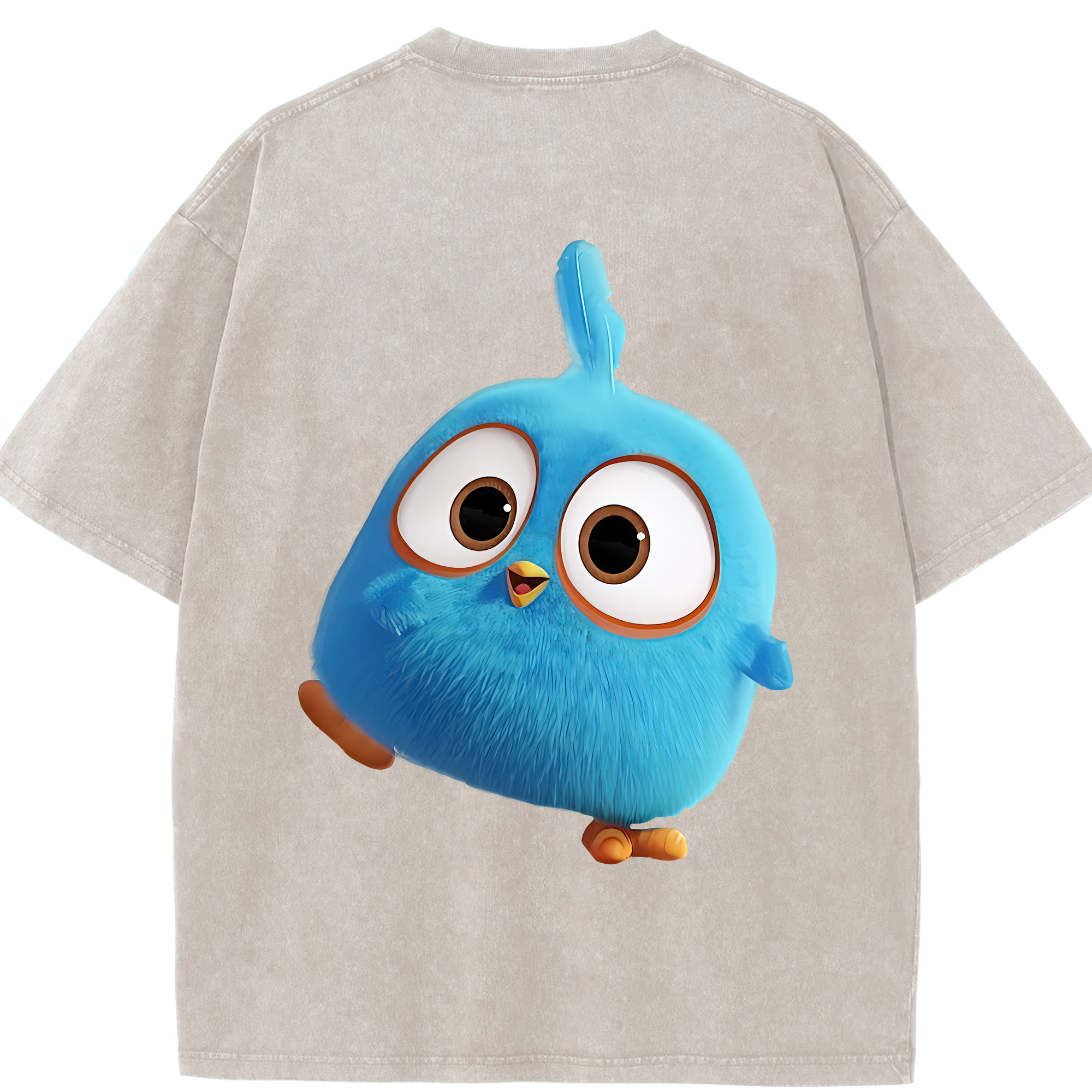 （画像用） Angry Birds アングリーバード 綿100% ヴィンテージ風 半袖Tシャツ（背面プリント）
