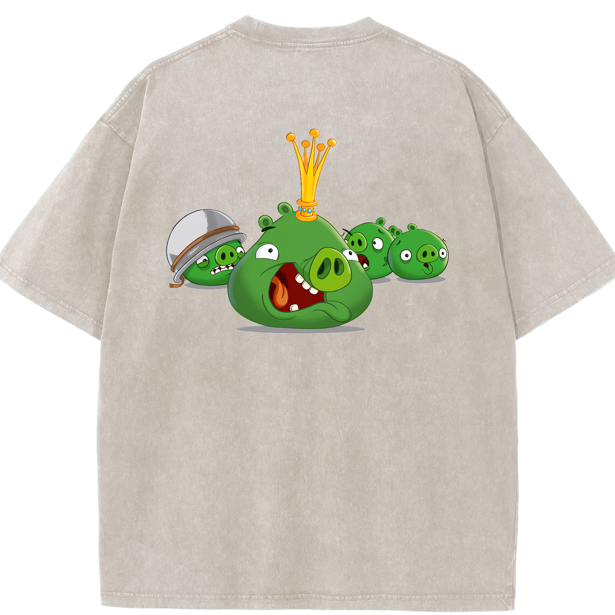 （画像用） Angry Birds アングリーバード 綿100% ヴィンテージ風 半袖Tシャツ（背面プリント）