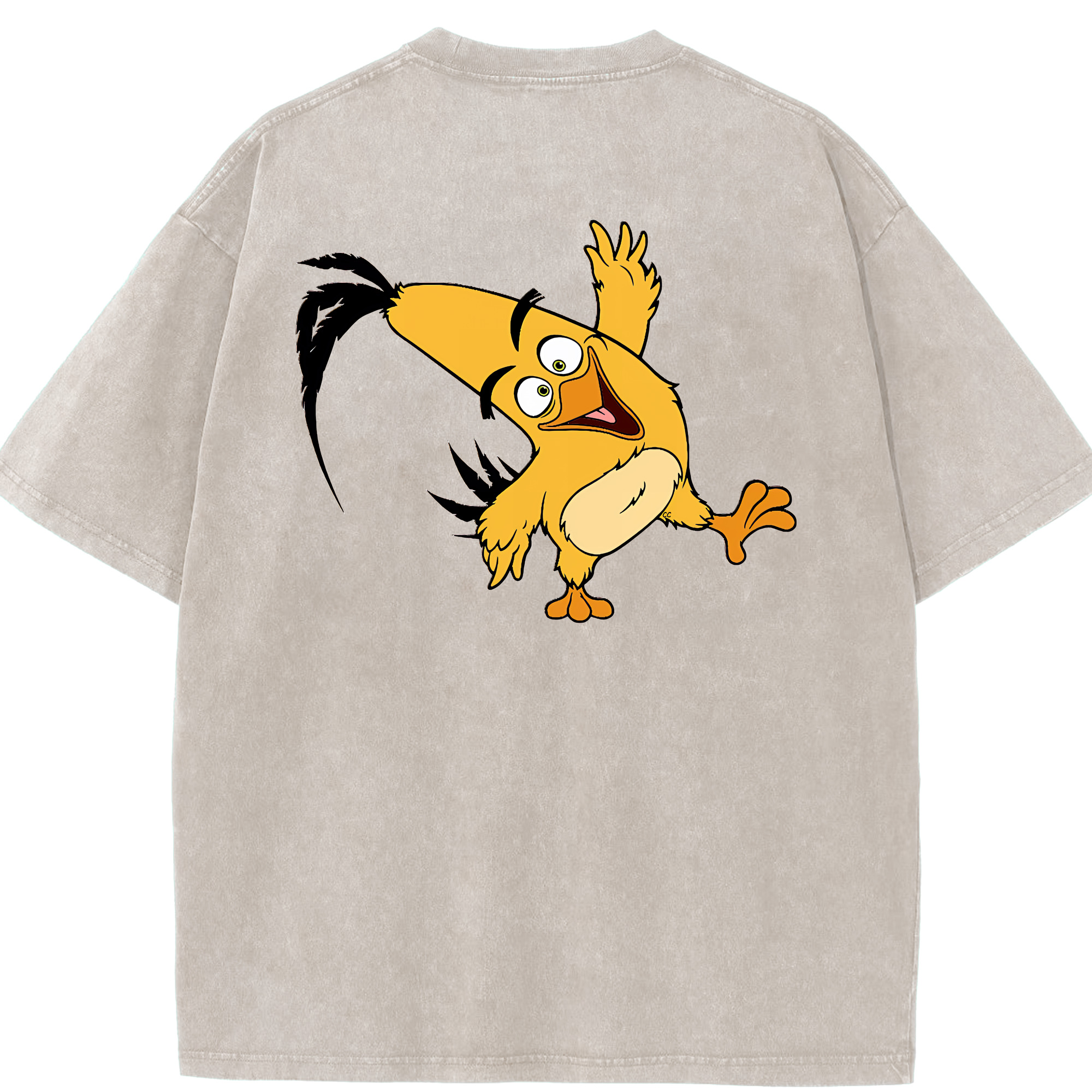 （画像用） Angry Birds アングリーバード 綿100% ヴィンテージ風 半袖Tシャツ（背面プリント）