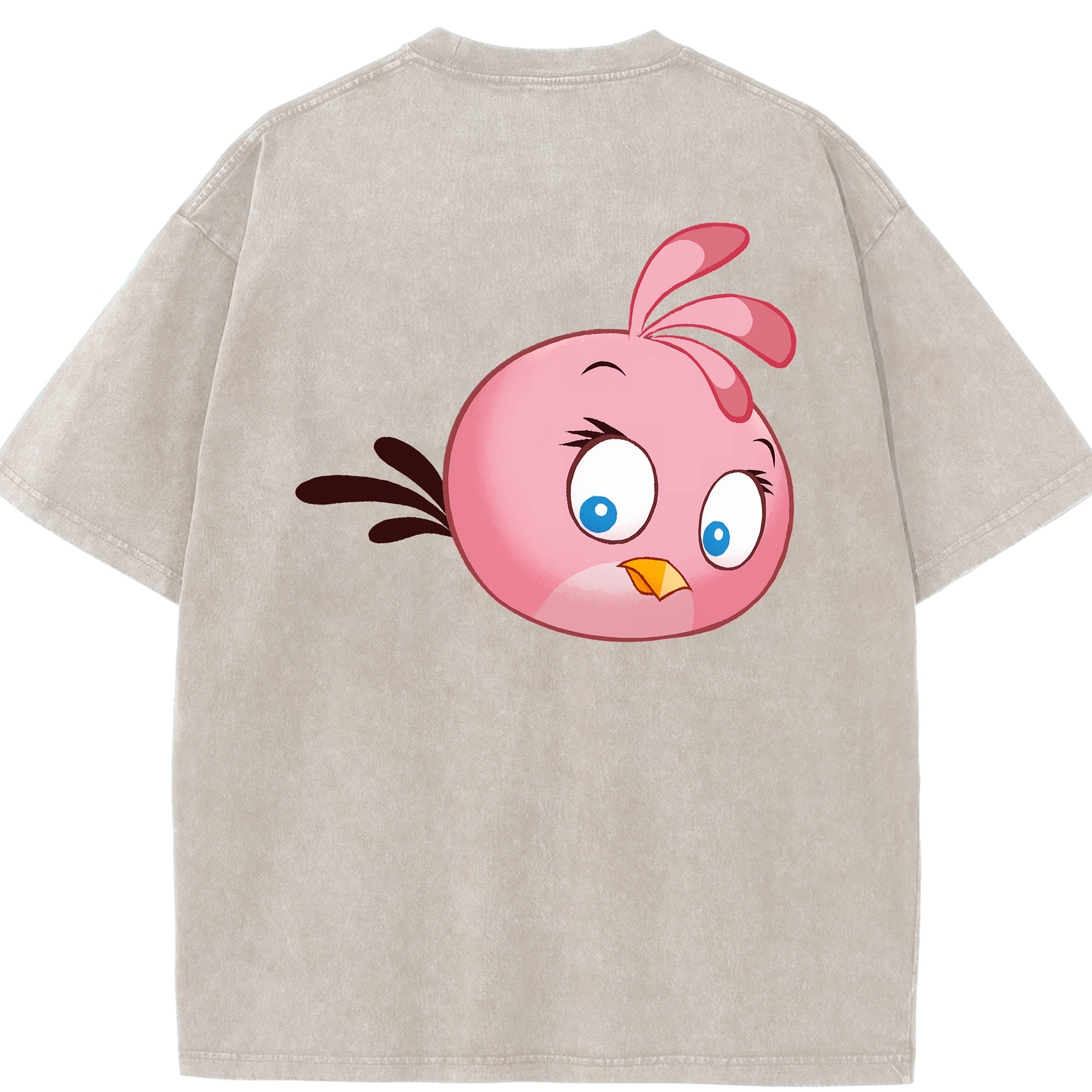 （画像用） Angry Birds アングリーバード 綿100% ヴィンテージ風 半袖Tシャツ（背面プリント）