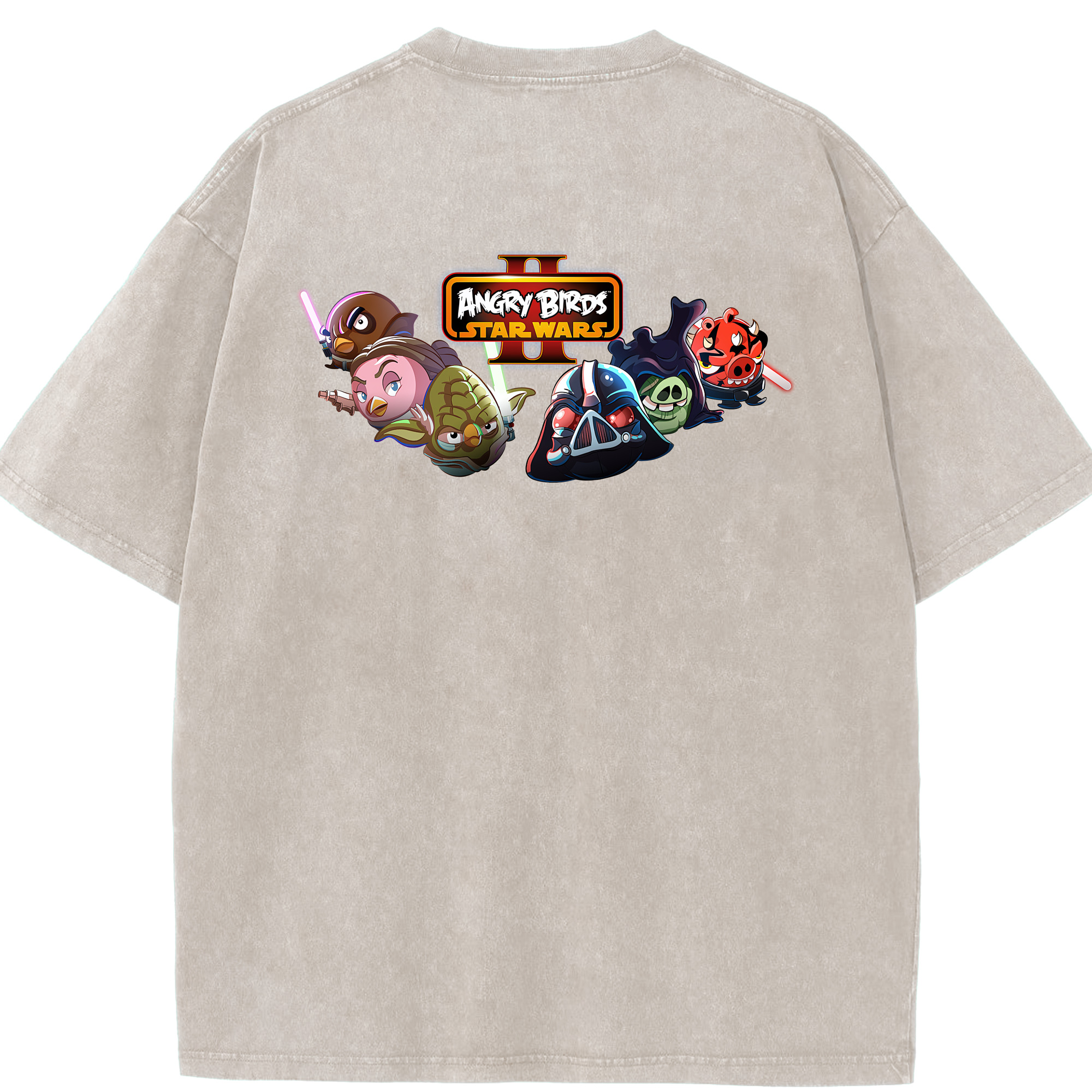 （画像用） Angry Birds アングリーバード 綿100% ヴィンテージ風 半袖Tシャツ（背面プリント）