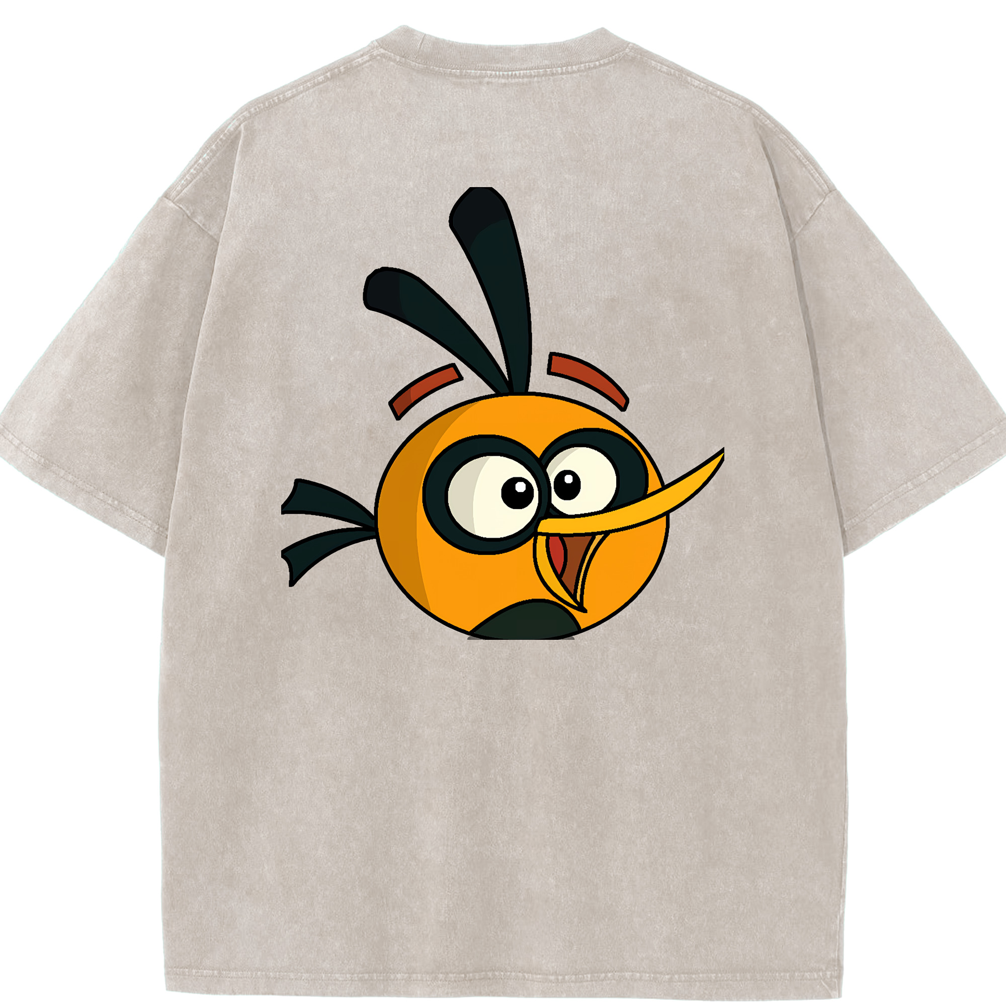 （画像用） Angry Birds アングリーバード 綿100% ヴィンテージ風 半袖Tシャツ（背面プリント）
