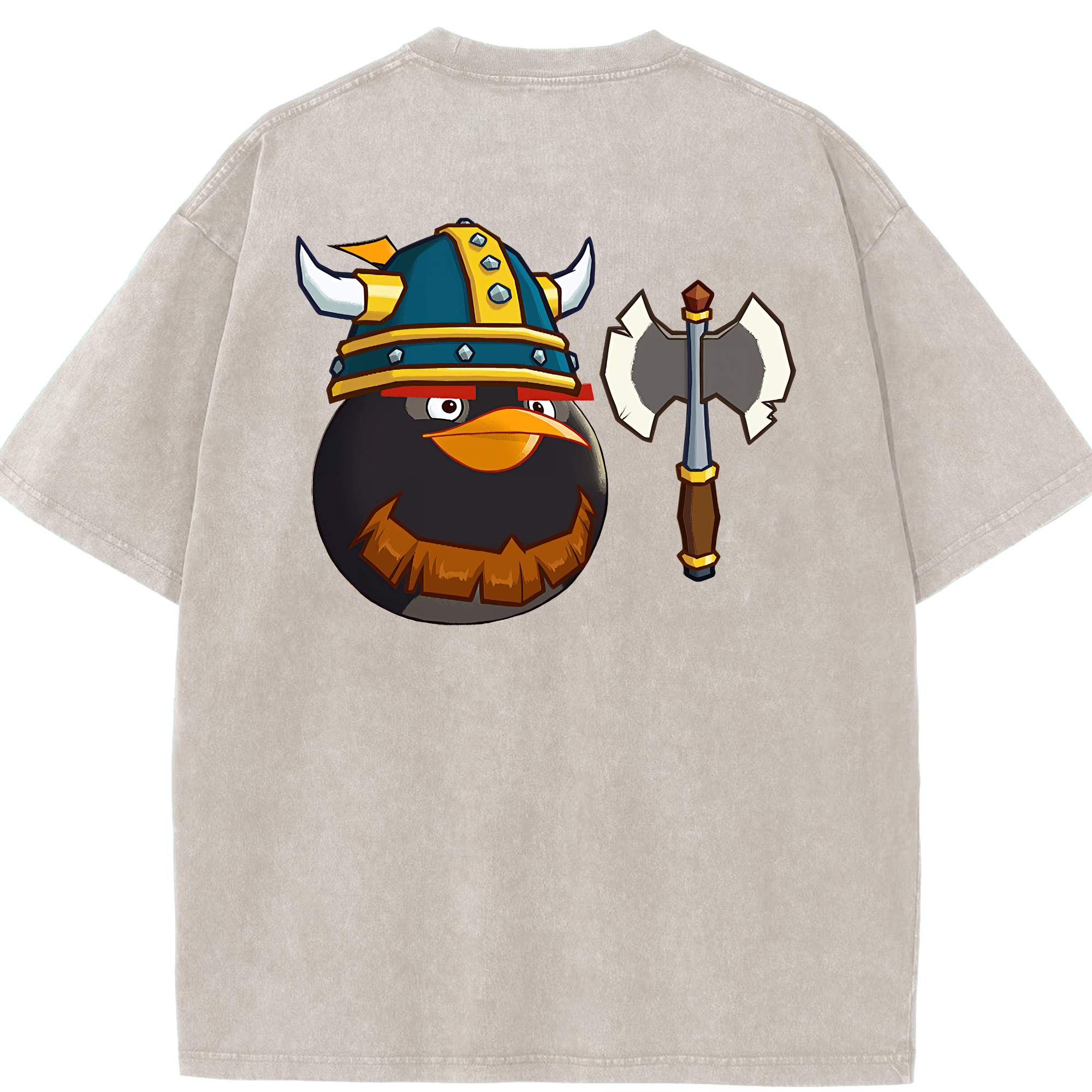 （画像用） Angry Birds アングリーバード 綿100% ヴィンテージ風 半袖Tシャツ（背面プリント）