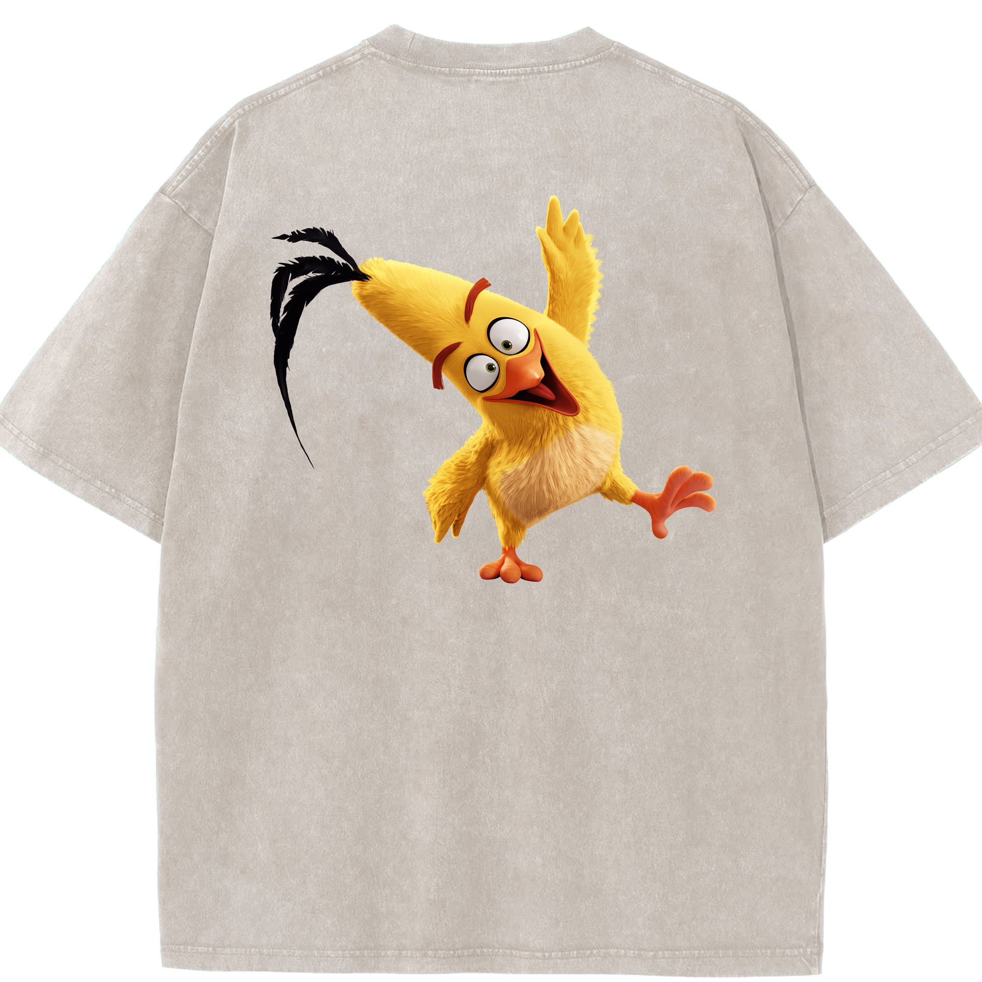 （画像用） Angry Birds アングリーバード 綿100% ヴィンテージ風 半袖Tシャツ（背面プリント）