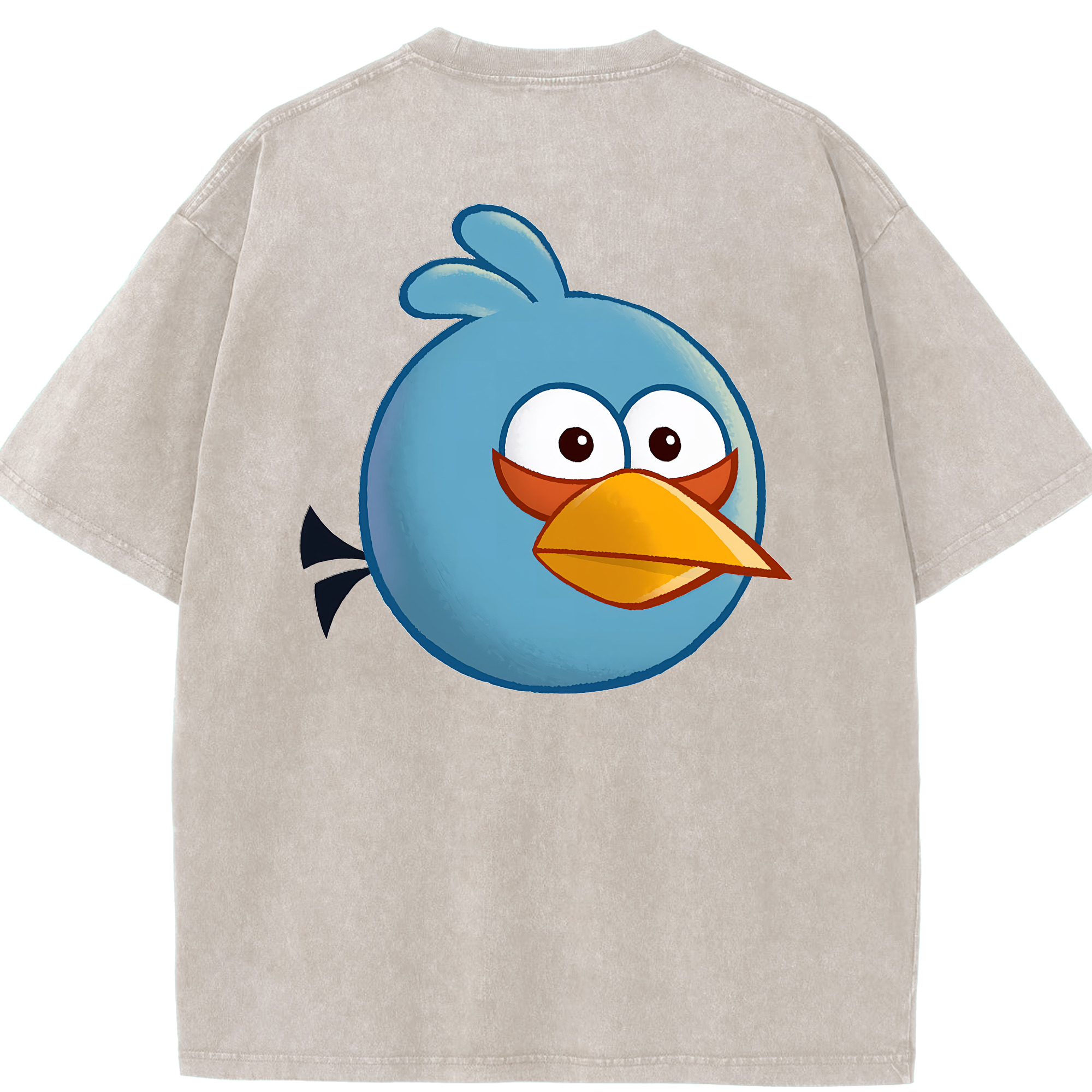 （画像用） Angry Birds アングリーバード 綿100% ヴィンテージ風 半袖Tシャツ（背面プリント）