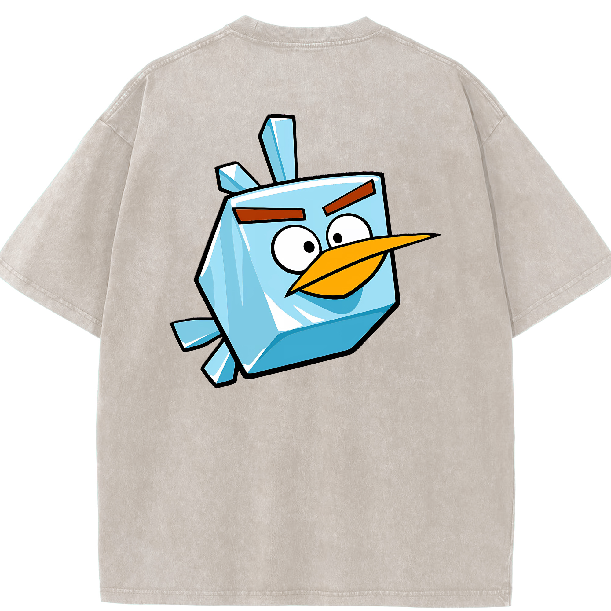 （画像用） Angry Birds アングリーバード 綿100% ヴィンテージ風 半袖Tシャツ（背面プリント）
