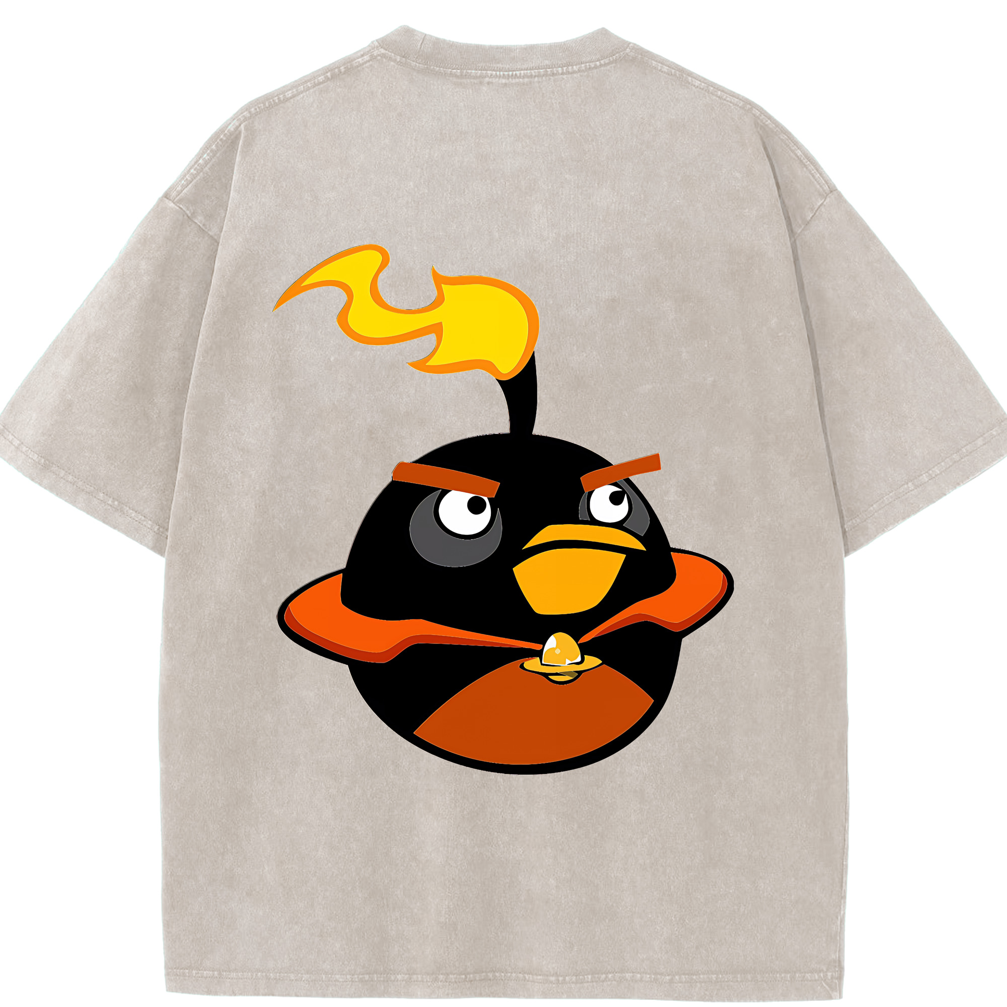 （画像用） Angry Birds アングリーバード 綿100% ヴィンテージ風 半袖Tシャツ（背面プリント）