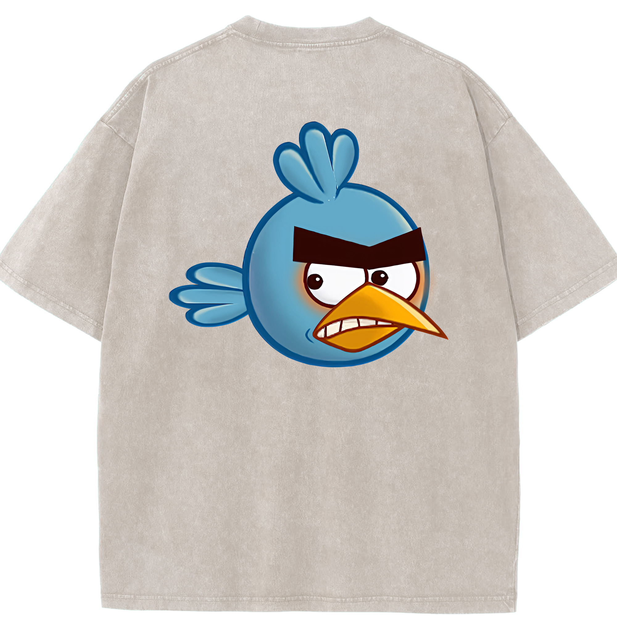 （画像用） Angry Birds アングリーバード 綿100% ヴィンテージ風 半袖Tシャツ（背面プリント）