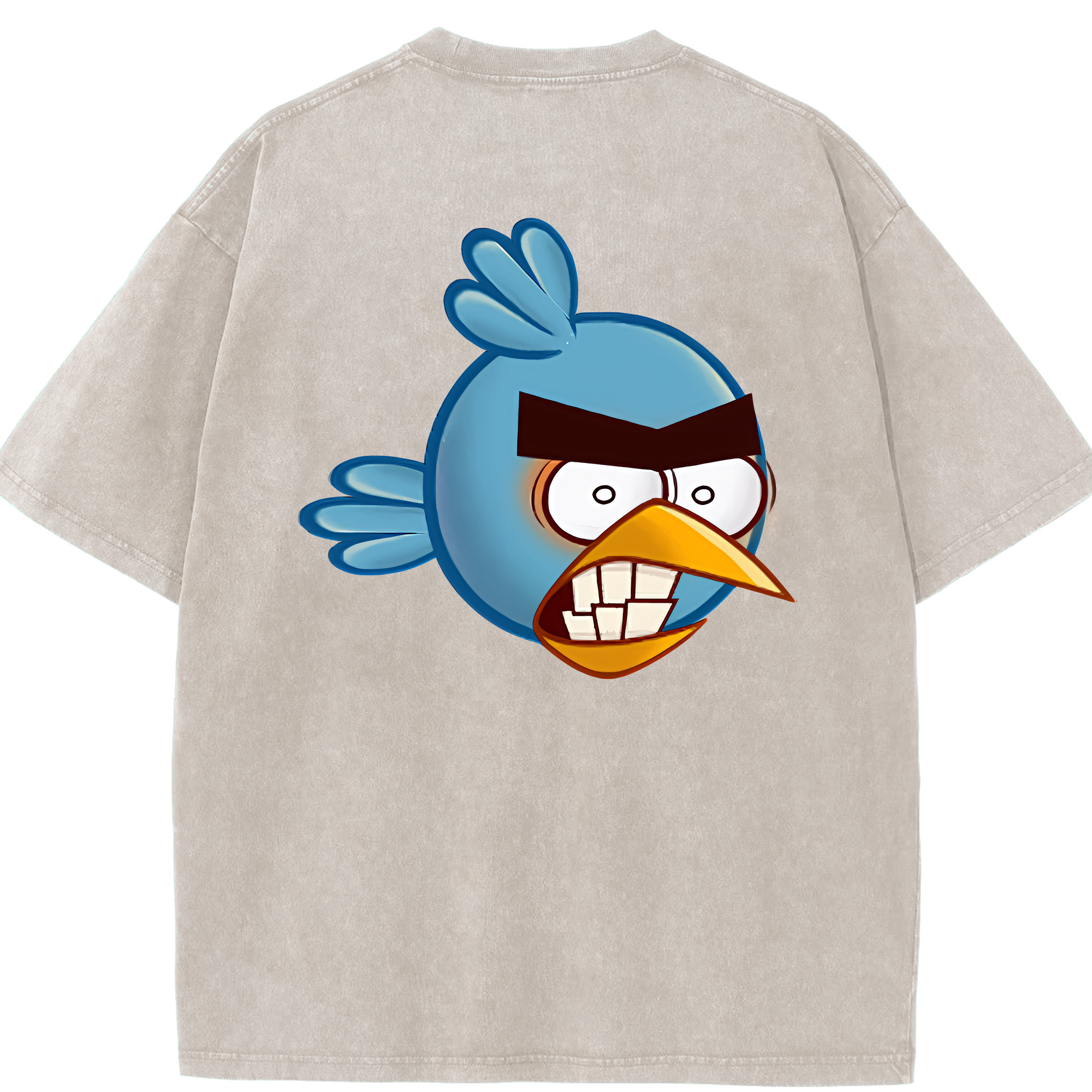 （画像用） Angry Birds アングリーバード 綿100% ヴィンテージ風 半袖Tシャツ（背面プリント）