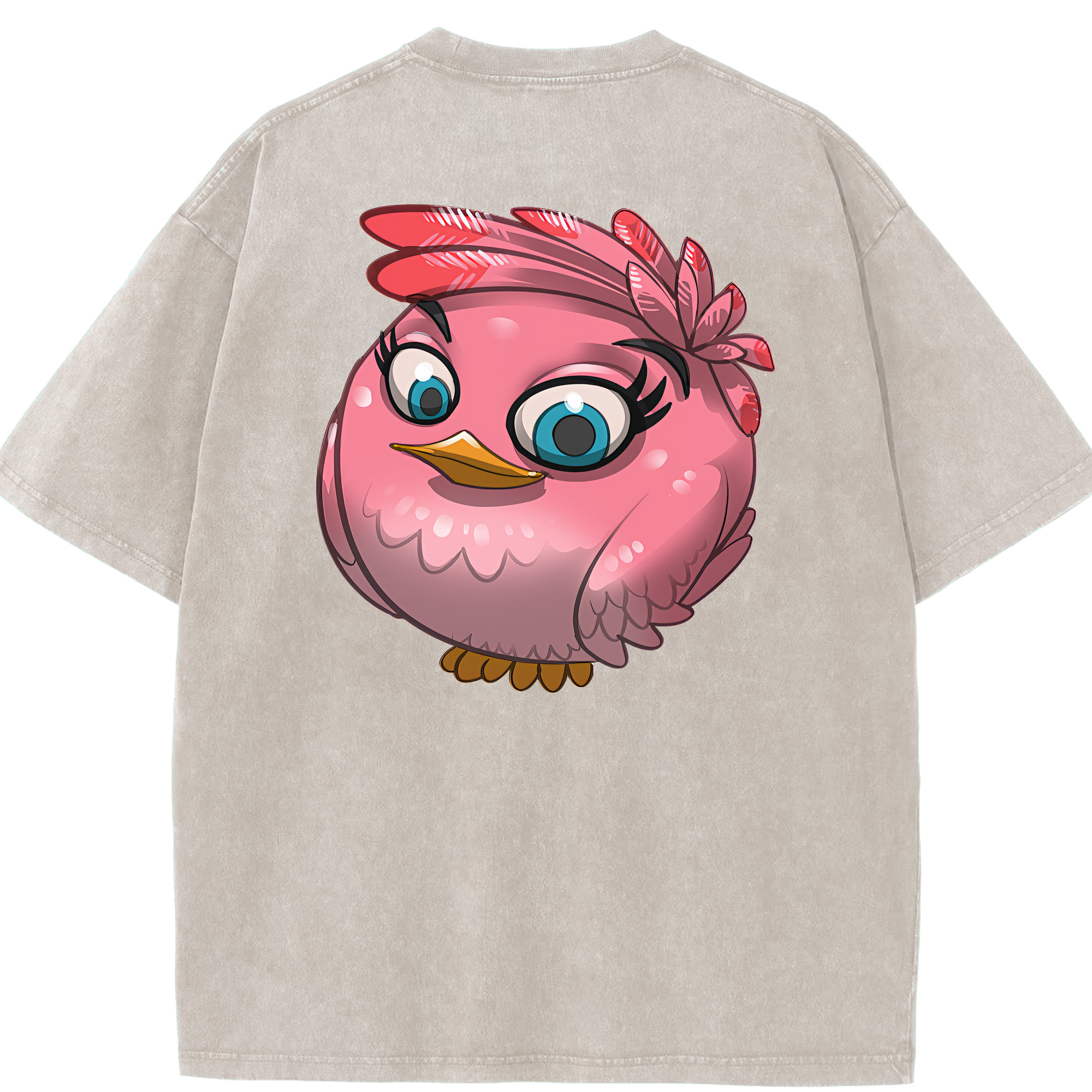（画像用） Angry Birds アングリーバード 綿100% ヴィンテージ風 半袖Tシャツ（背面プリント）