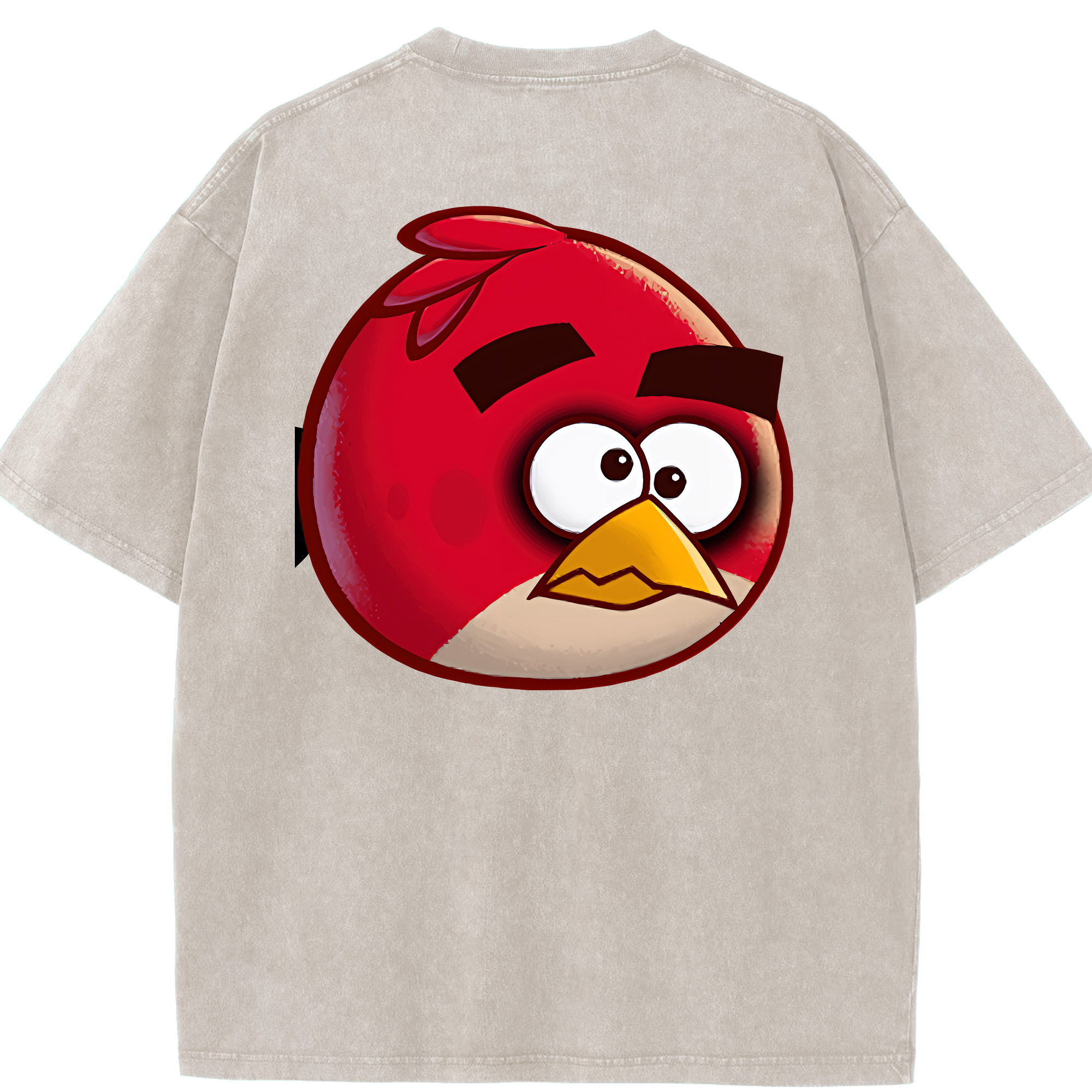 （画像用） Angry Birds アングリーバード 綿100% ヴィンテージ風 半袖Tシャツ（背面プリント）