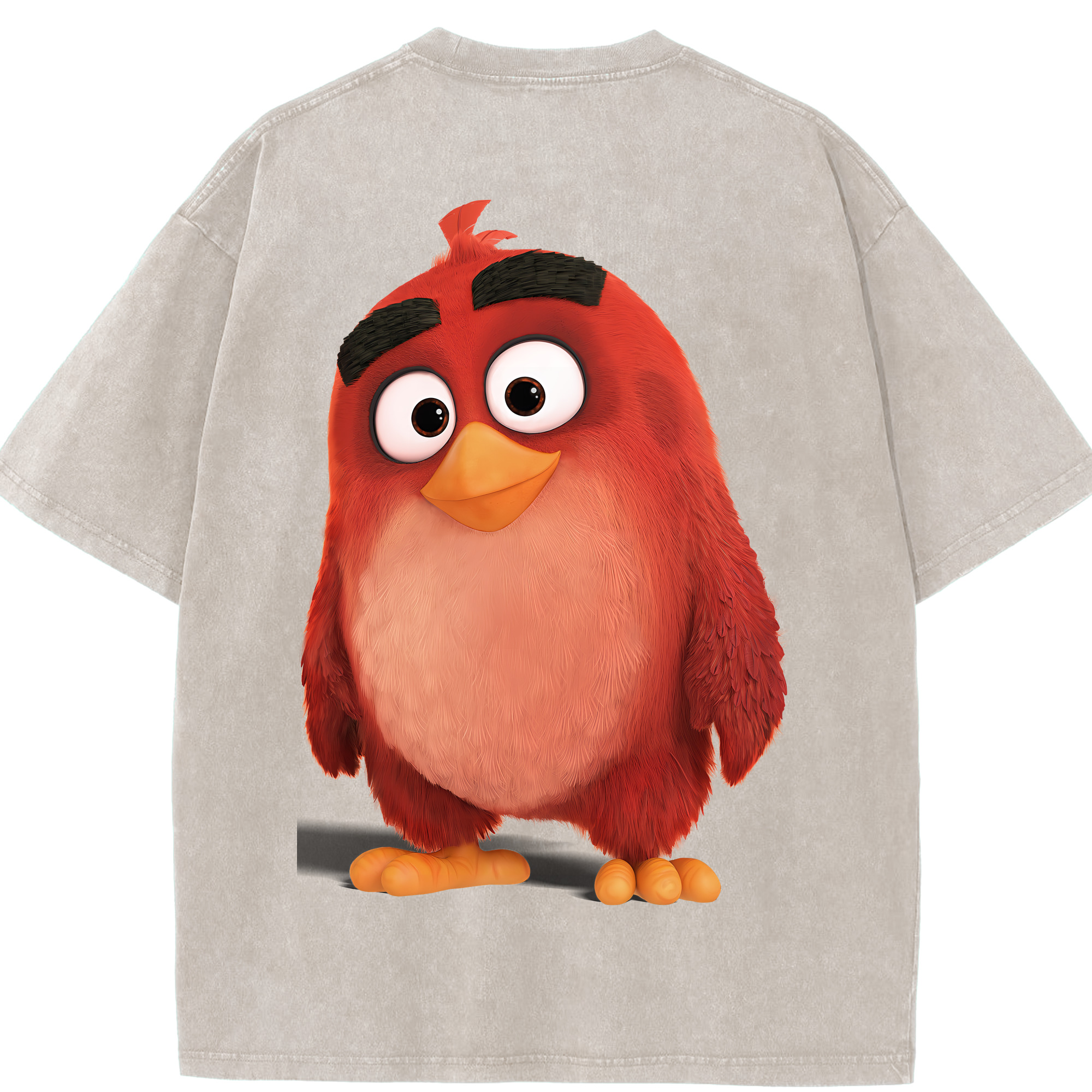 （画像用） Angry Birds アングリーバード 綿100% ヴィンテージ風 半袖Tシャツ（背面プリント）