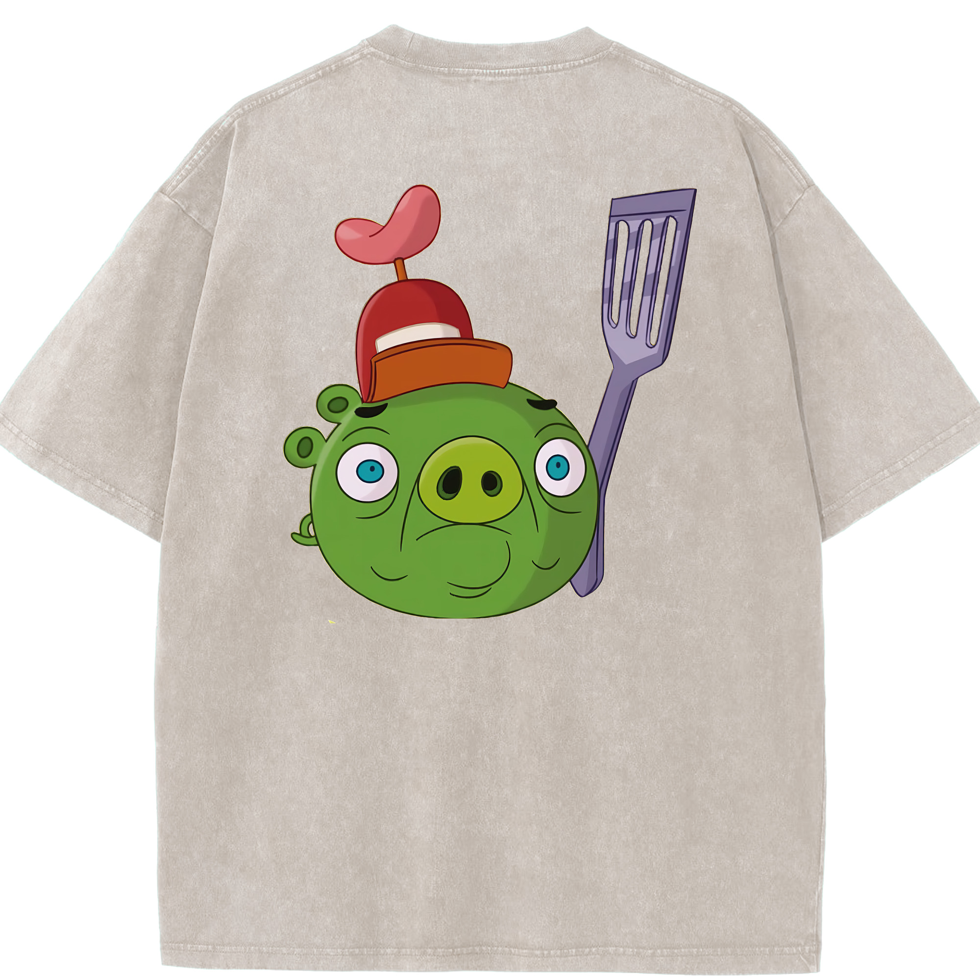 （画像用） Angry Birds アングリーバード 綿100% ヴィンテージ風 半袖Tシャツ（背面プリント）