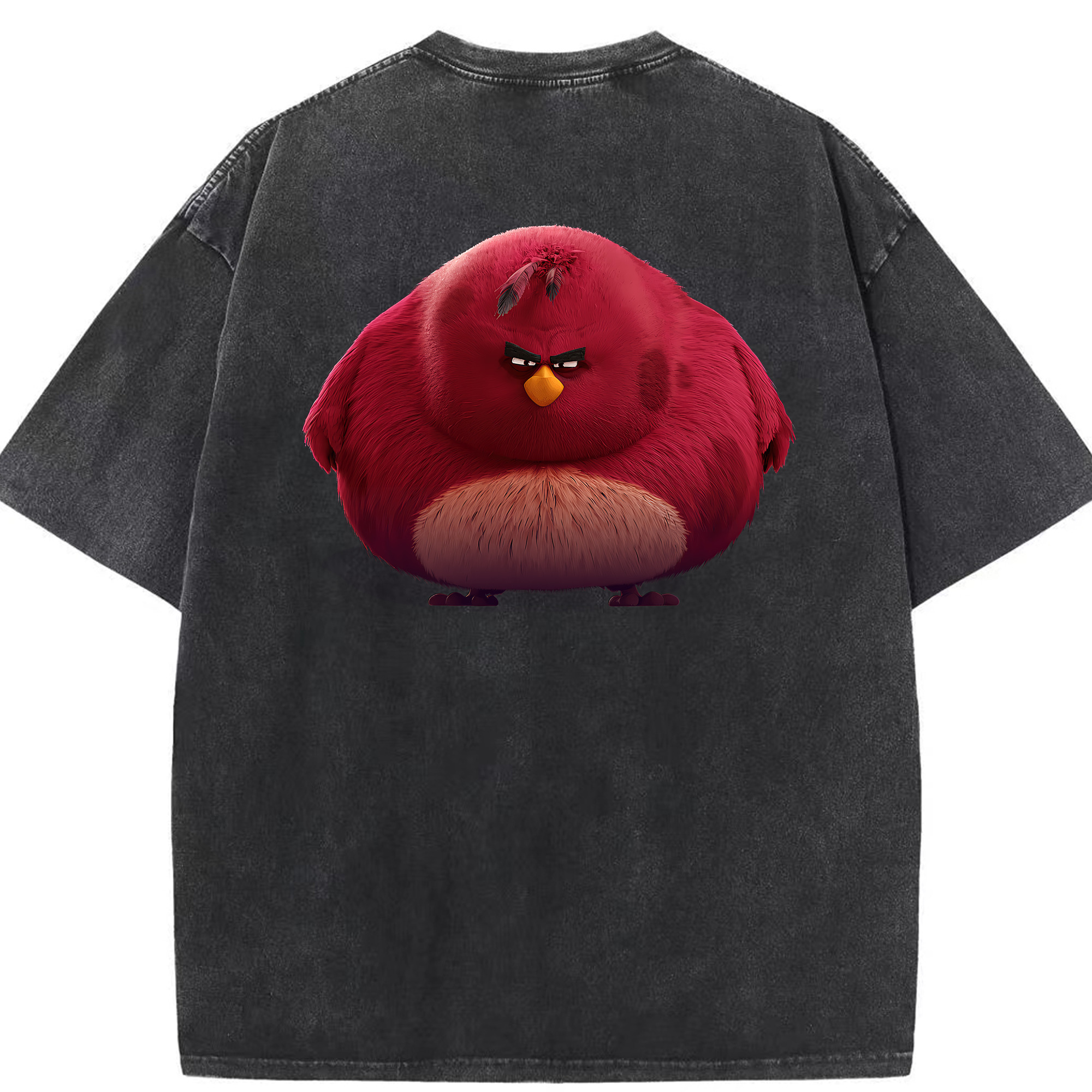 （画像用） Angry Birds アングリーバード 綿100% ヴィンテージ風 半袖Tシャツ（背面プリント）