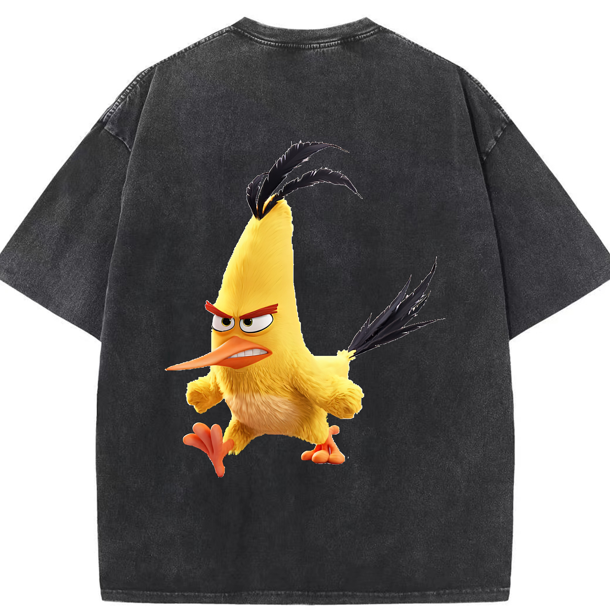 （画像用） Angry Birds アングリーバード 綿100% ヴィンテージ風 半袖Tシャツ（背面プリント）