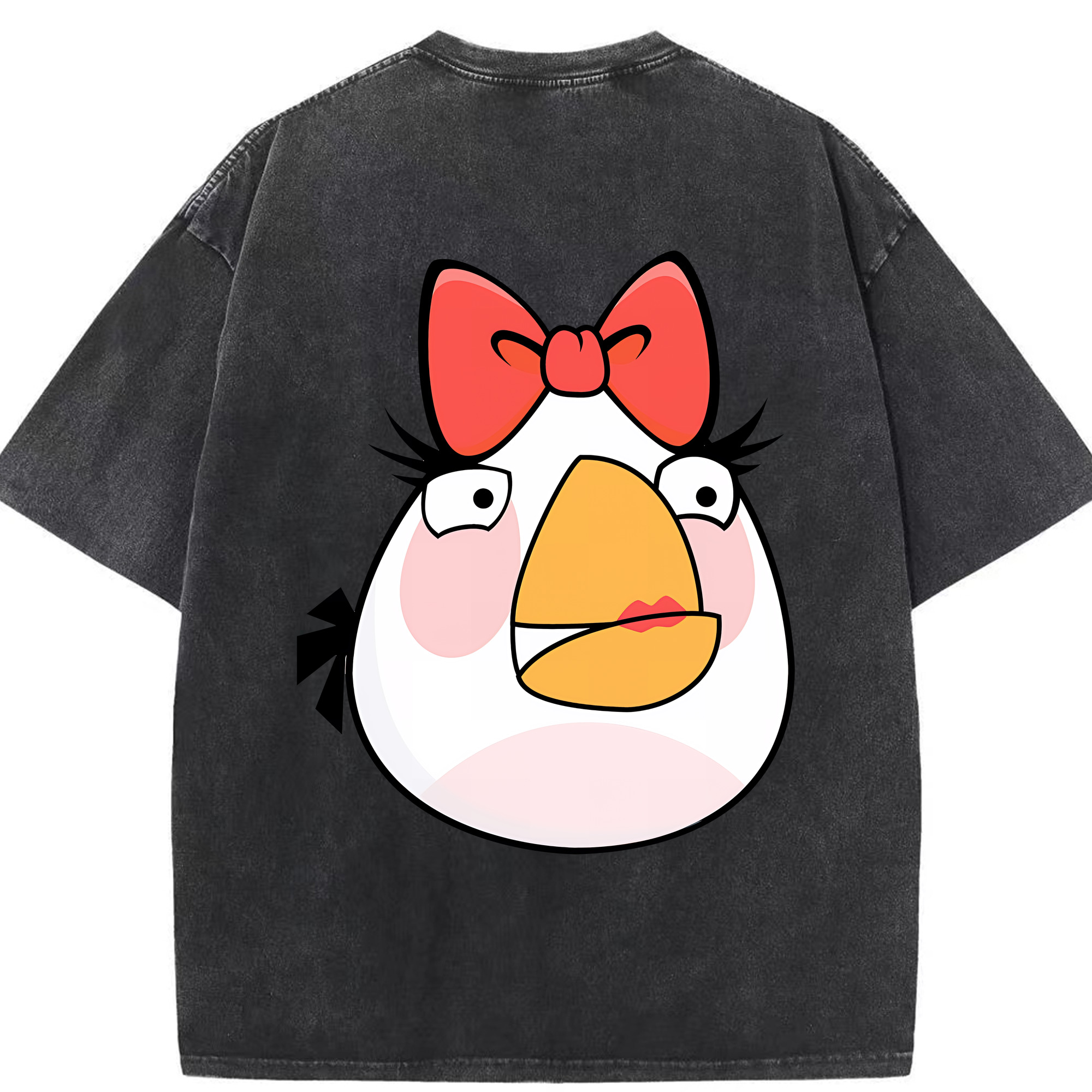 （画像用） Angry Birds アングリーバード 綿100% ヴィンテージ風 半袖Tシャツ（背面プリント）
