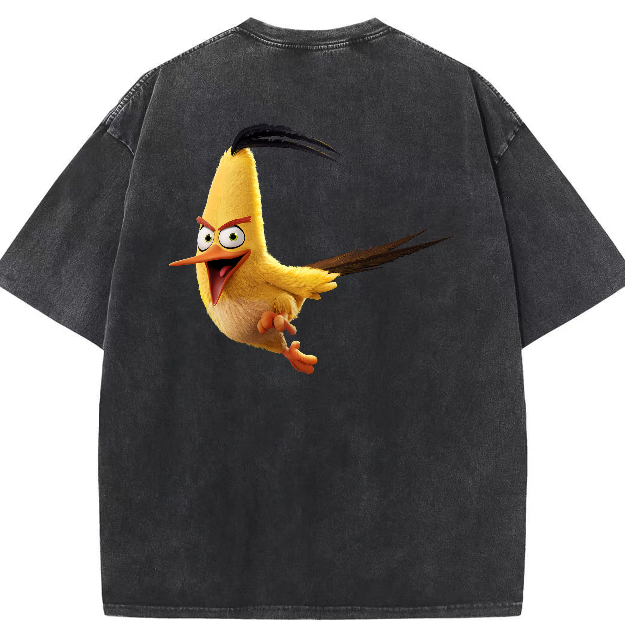 （画像用） Angry Birds アングリーバード 綿100% ヴィンテージ風 半袖Tシャツ（背面プリント）