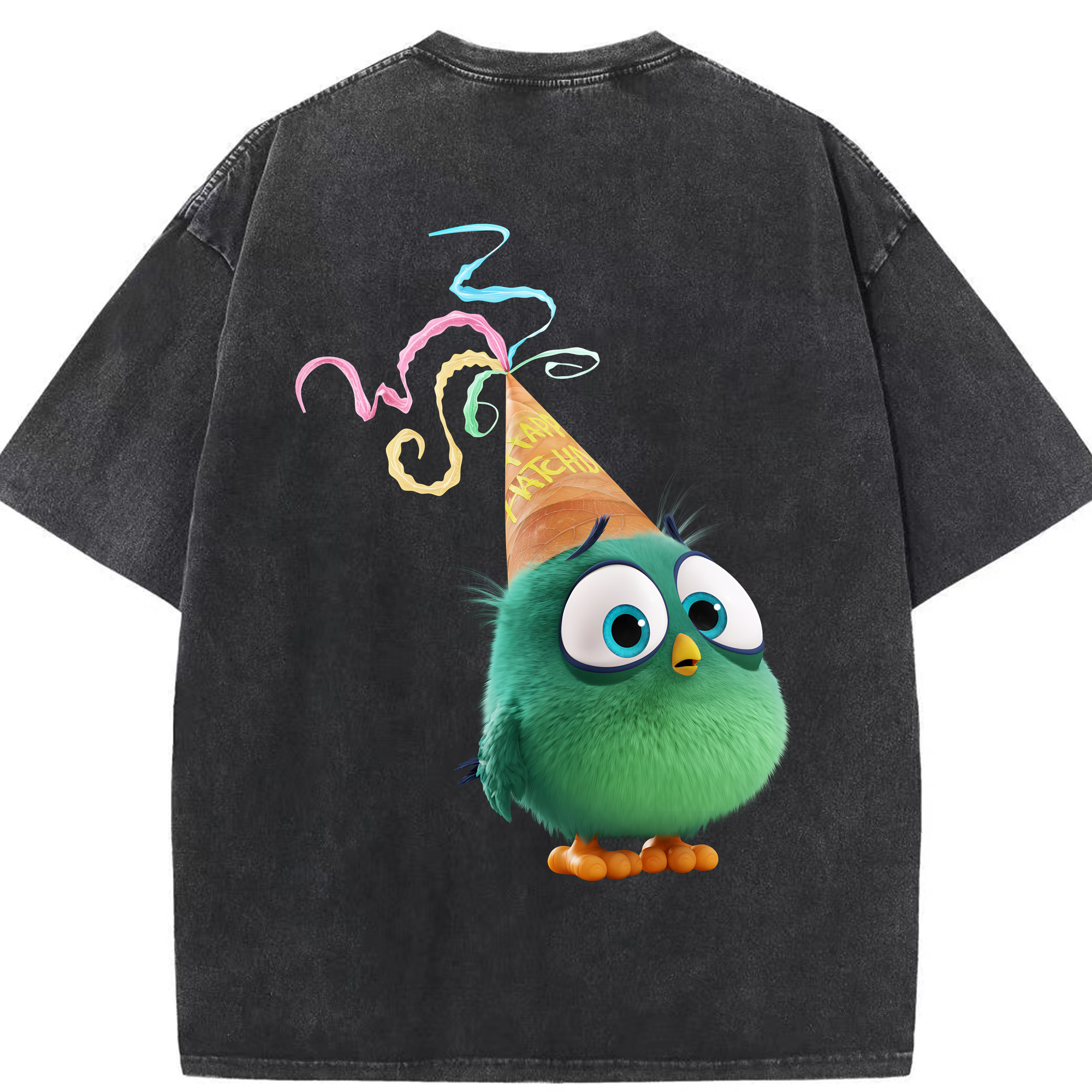 （画像用） Angry Birds アングリーバード 綿100% ヴィンテージ風 半袖Tシャツ（背面プリント）