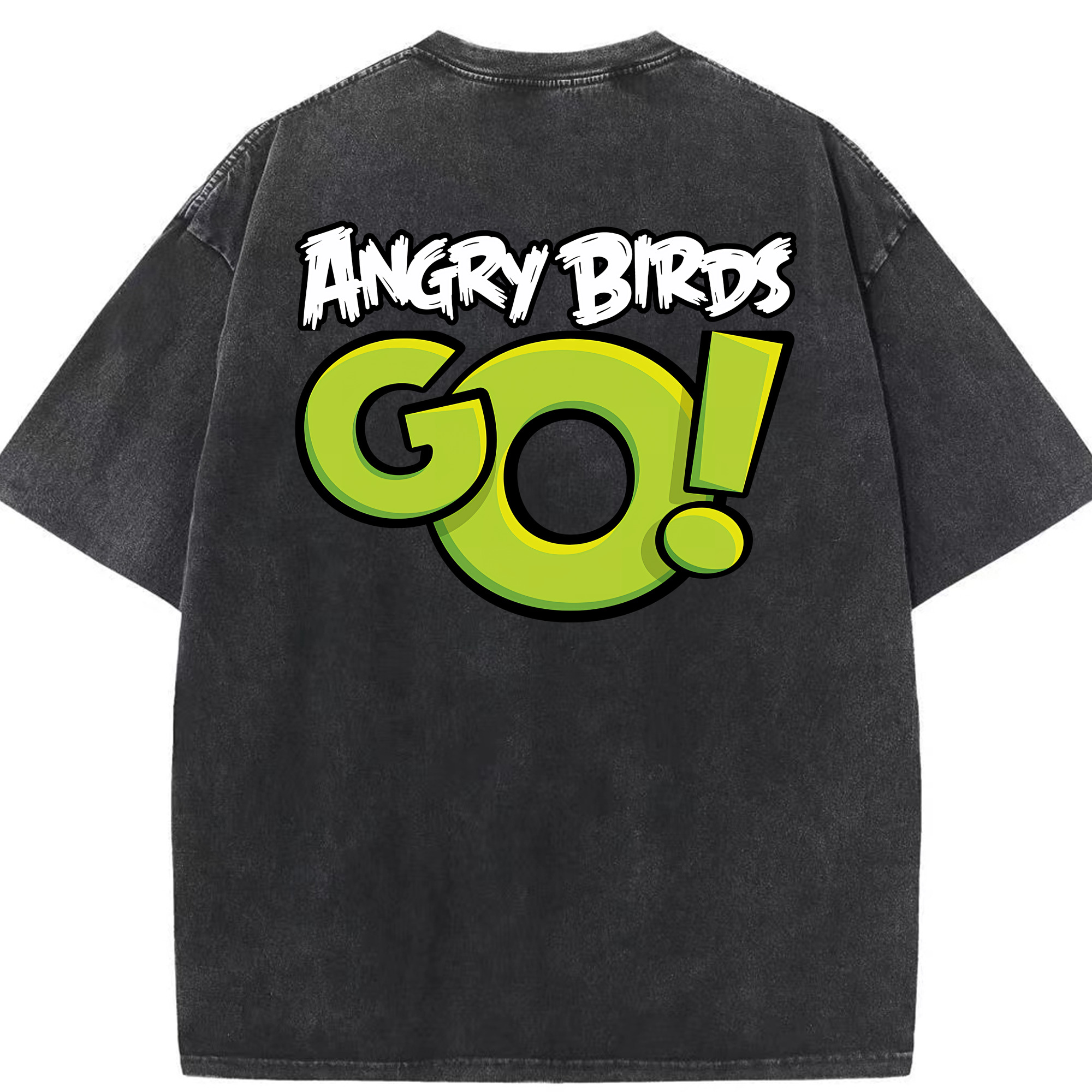 （画像用） Angry Birds アングリーバード 綿100% ヴィンテージ風 半袖Tシャツ（背面プリント）