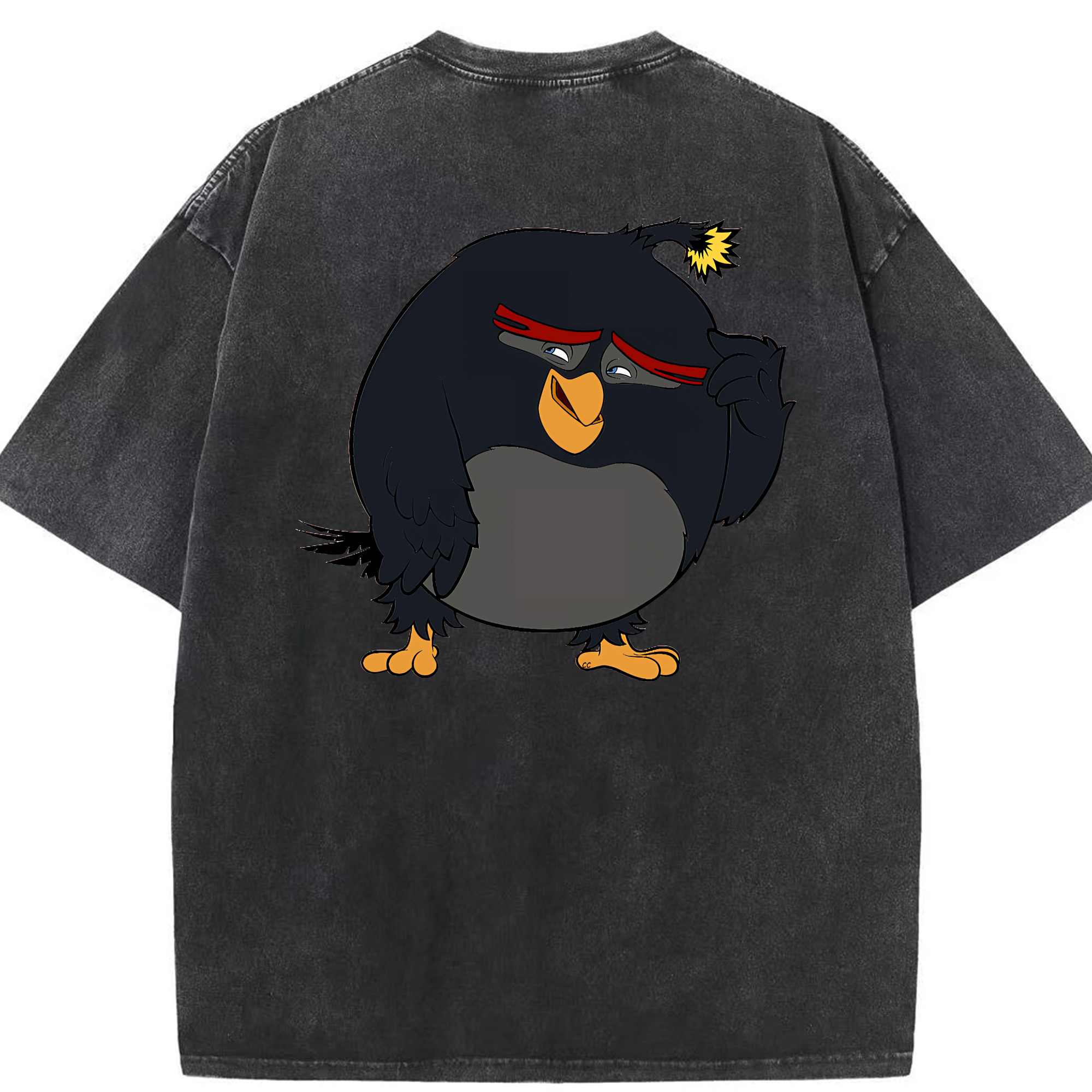 （画像用） Angry Birds アングリーバード 綿100% ヴィンテージ風 半袖Tシャツ（背面プリント）