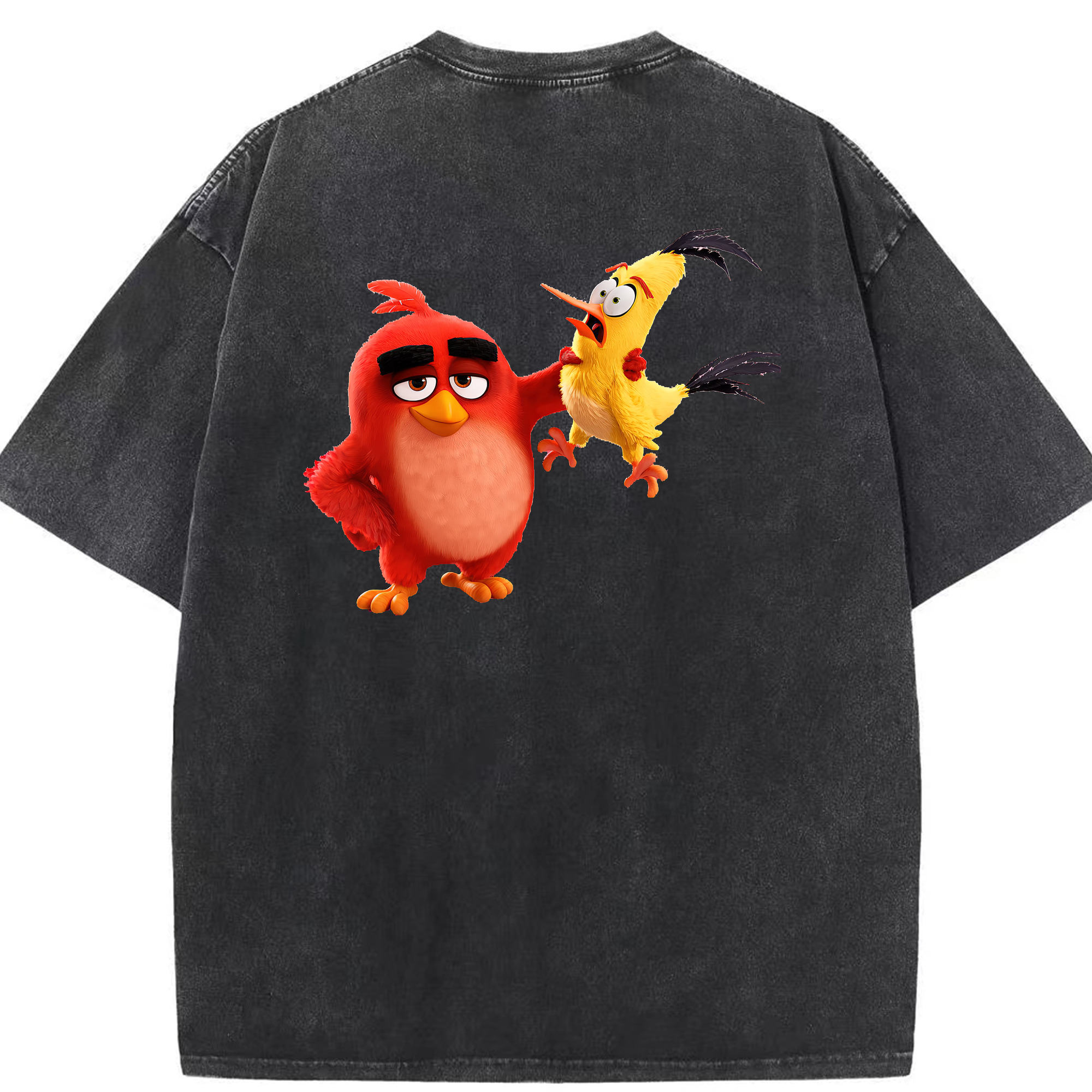 （画像用） Angry Birds アングリーバード 綿100% ヴィンテージ風 半袖Tシャツ（背面プリント）