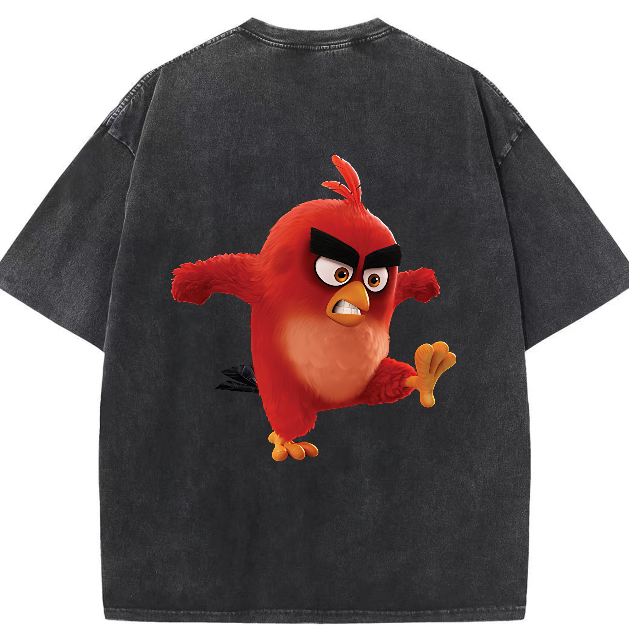 （画像用） Angry Birds アングリーバード 綿100% ヴィンテージ風 半袖Tシャツ（背面プリント）