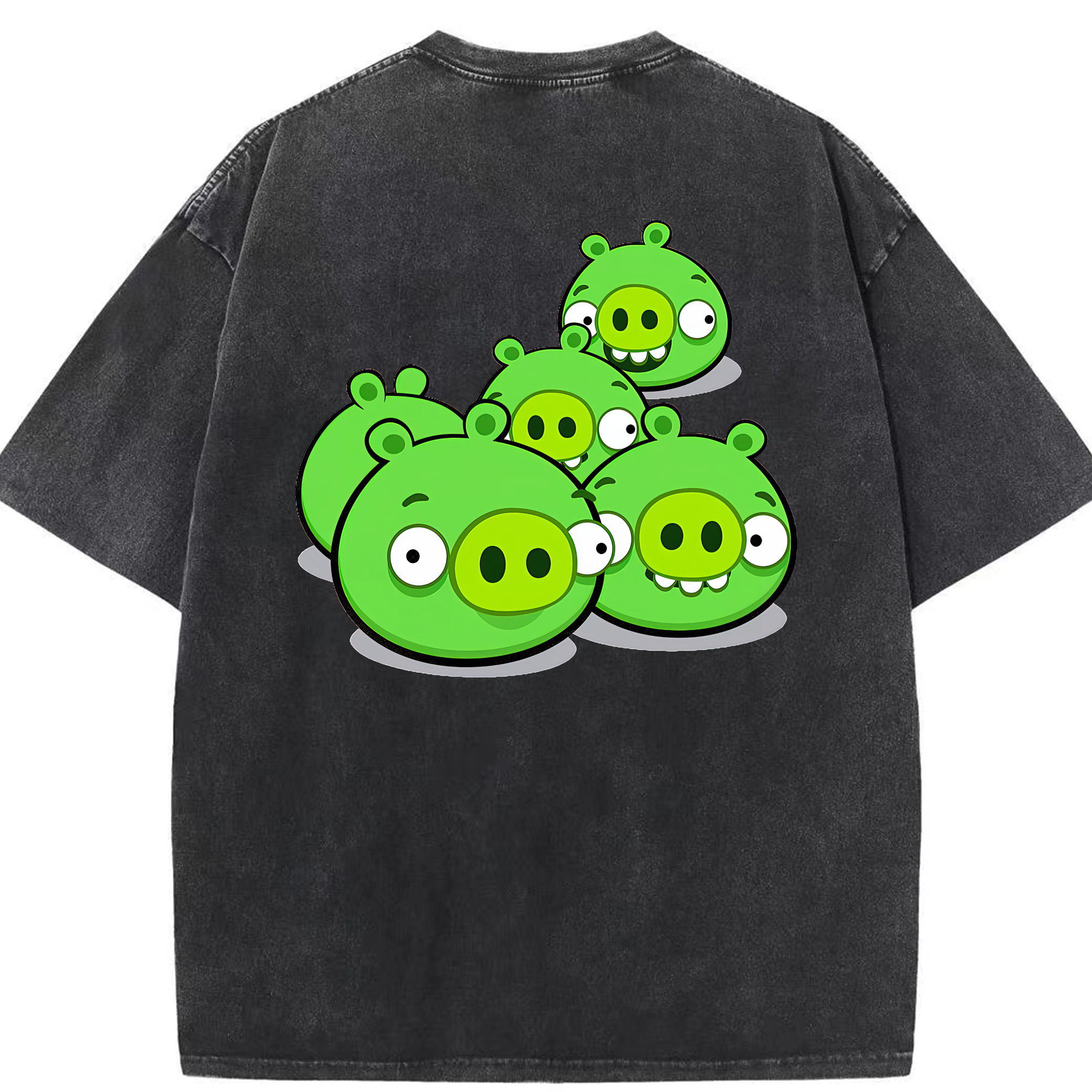 （画像用） Angry Birds アングリーバード 綿100% ヴィンテージ風 半袖Tシャツ（背面プリント）
