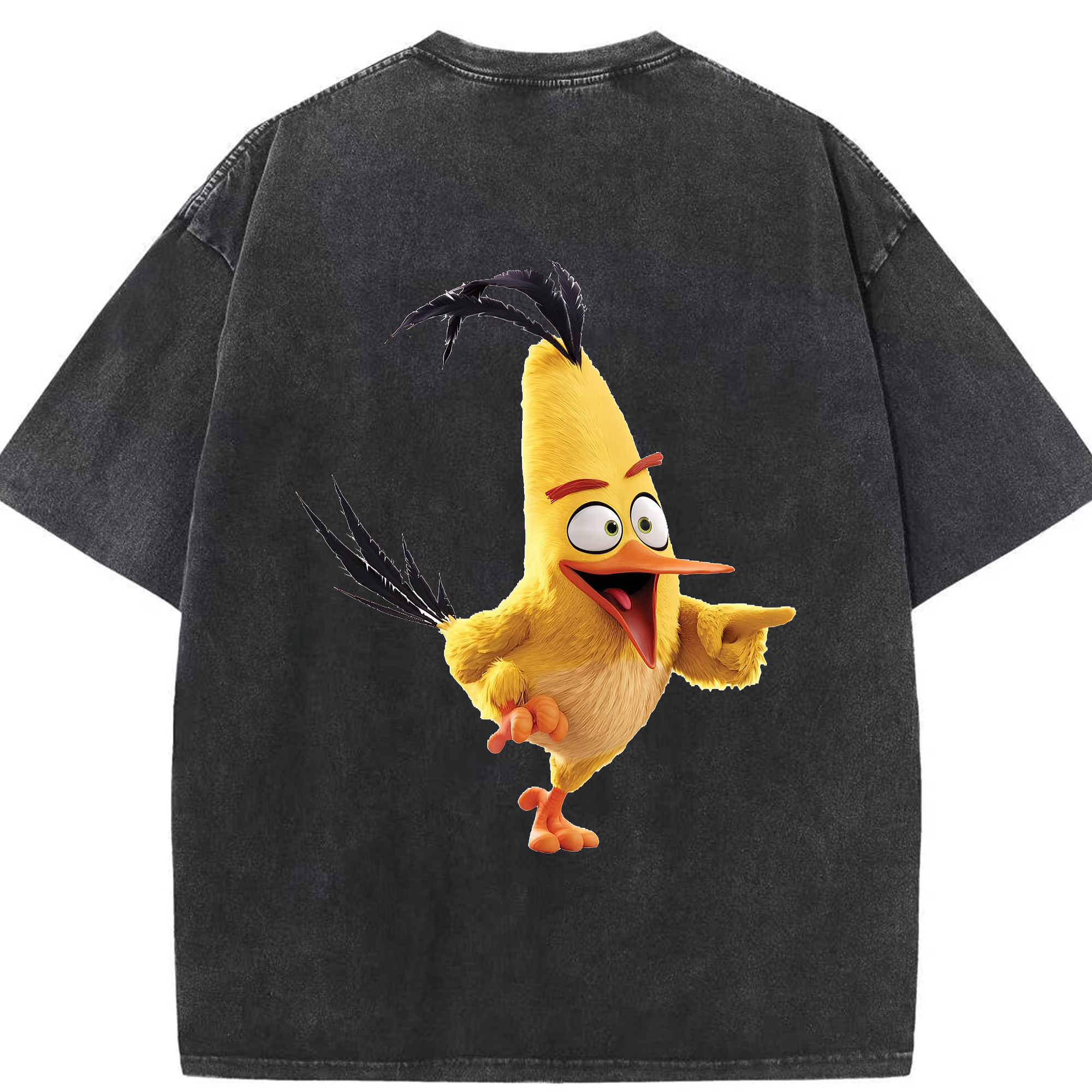 （画像用） Angry Birds アングリーバード 綿100% ヴィンテージ風 半袖Tシャツ（背面プリント）