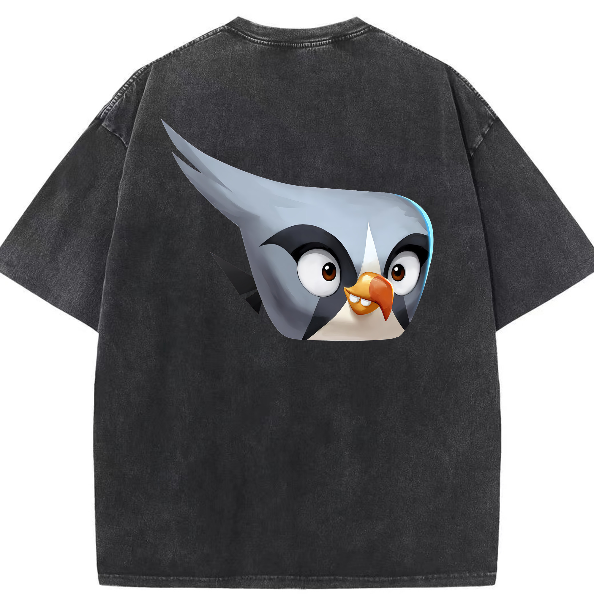（画像用） Angry Birds アングリーバード 綿100% ヴィンテージ風 半袖Tシャツ（背面プリント）