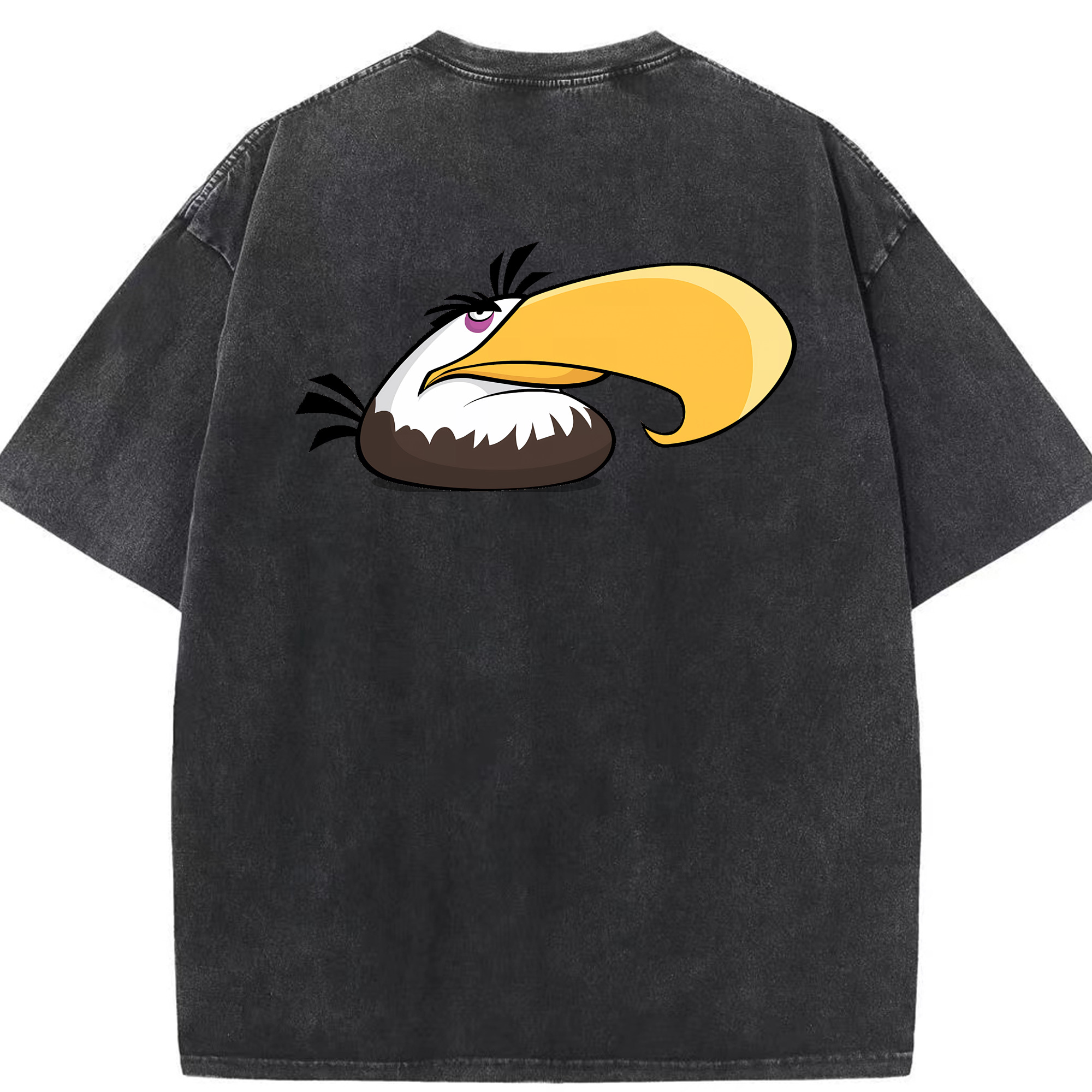 （画像用） Angry Birds アングリーバード 綿100% ヴィンテージ風 半袖Tシャツ（背面プリント）