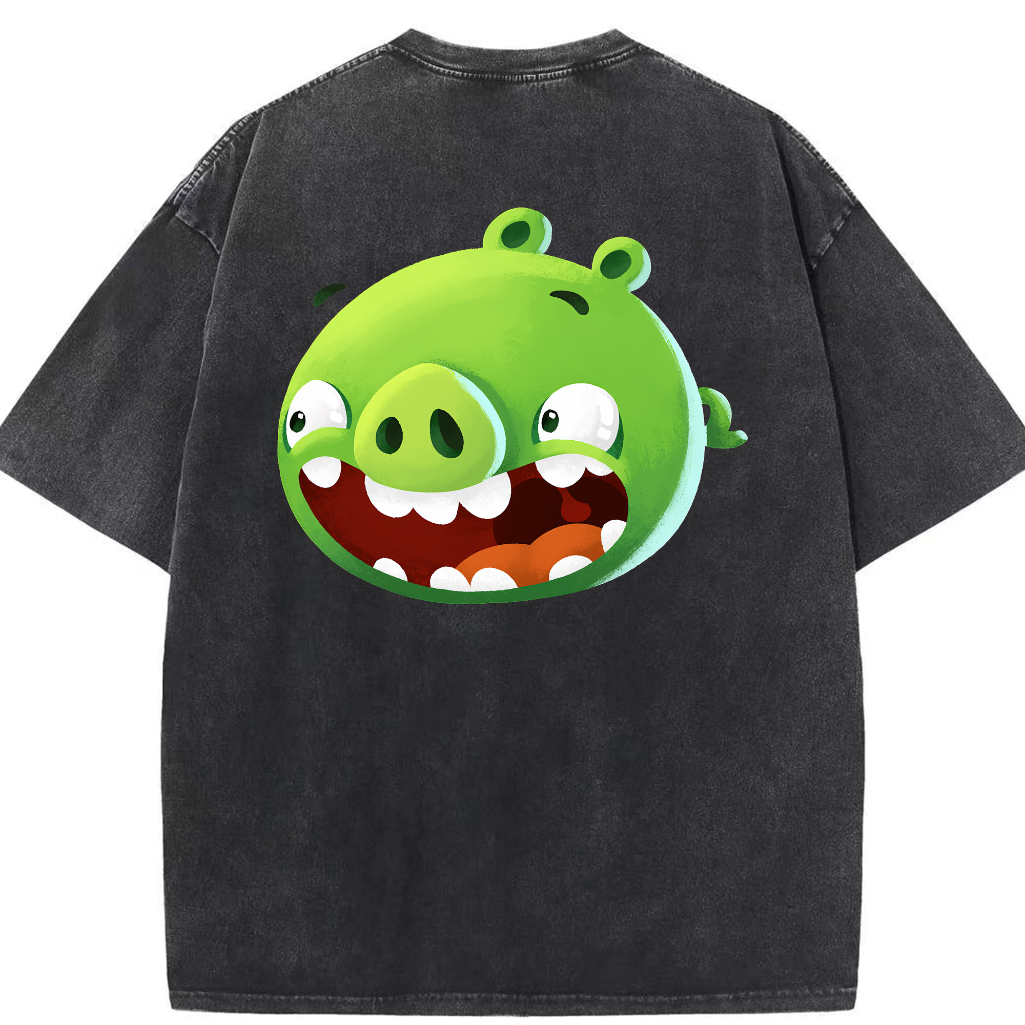 （画像用） Angry Birds アングリーバード 綿100% ヴィンテージ風 半袖Tシャツ（背面プリント）