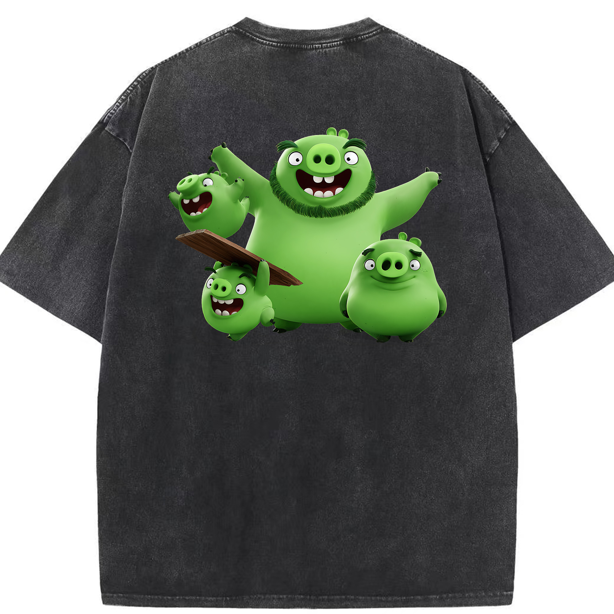 （画像用） Angry Birds アングリーバード 綿100% ヴィンテージ風 半袖Tシャツ（背面プリント）