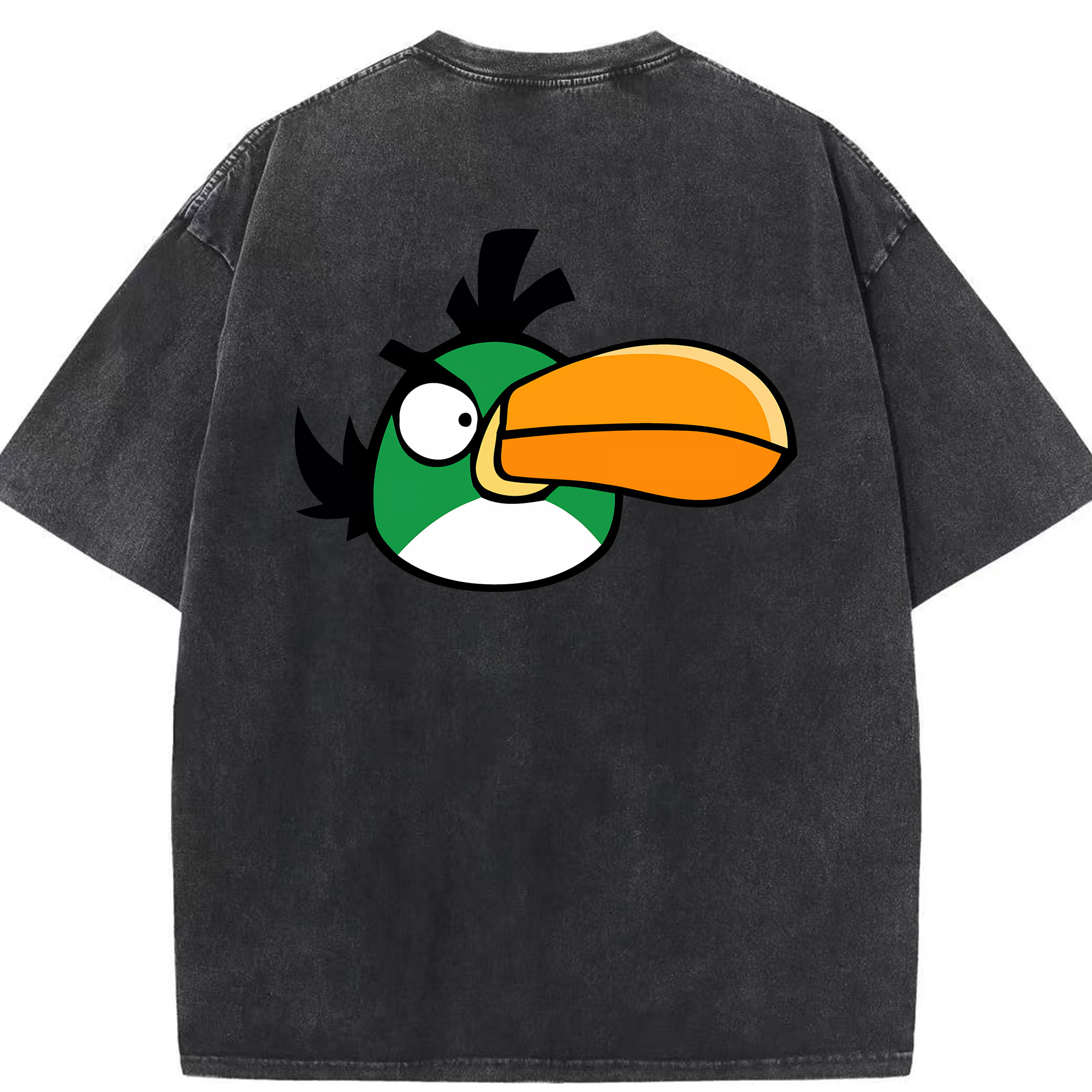 （画像用） Angry Birds アングリーバード 綿100% ヴィンテージ風 半袖Tシャツ（背面プリント）
