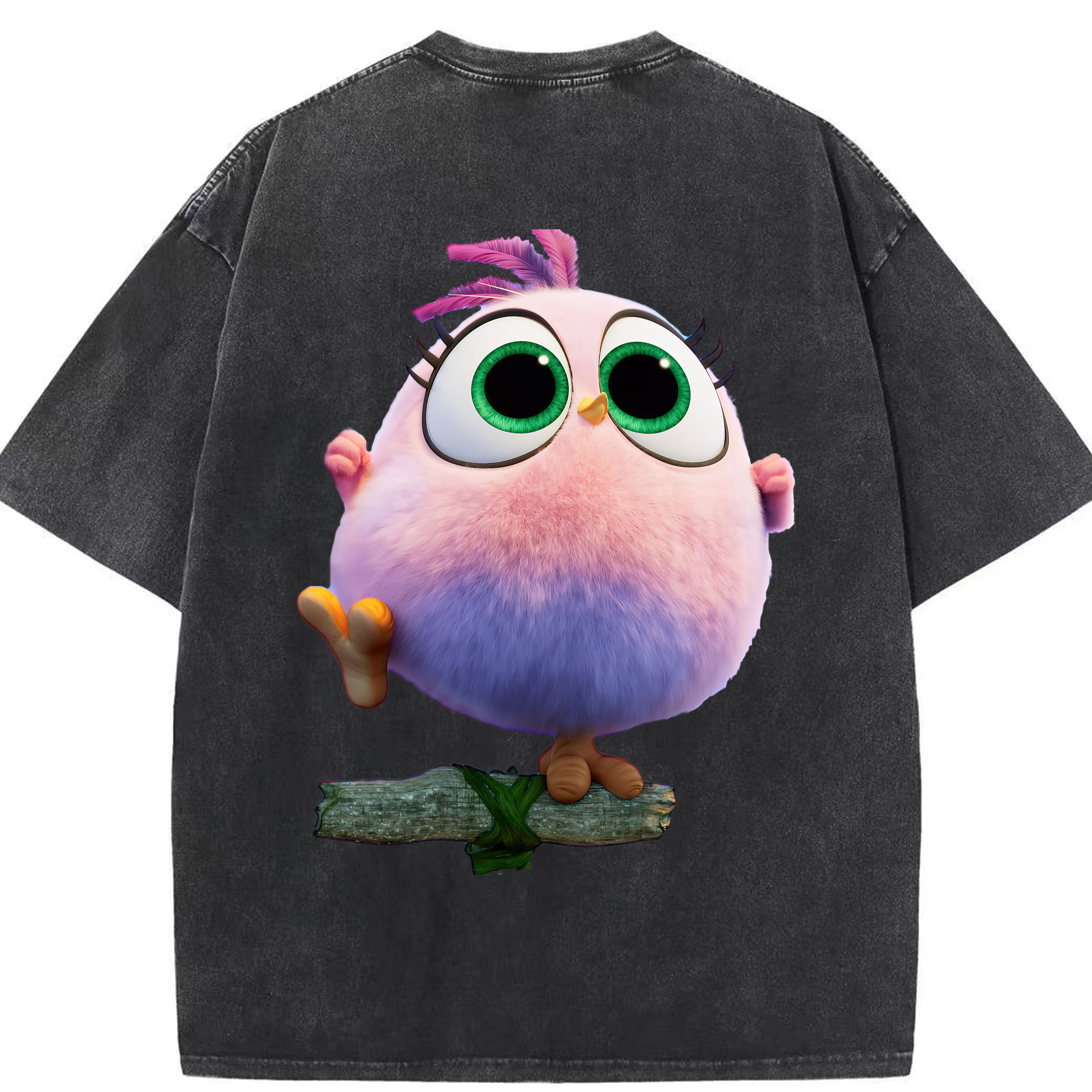 （画像用） Angry Birds アングリーバード 綿100% ヴィンテージ風 半袖Tシャツ（背面プリント）