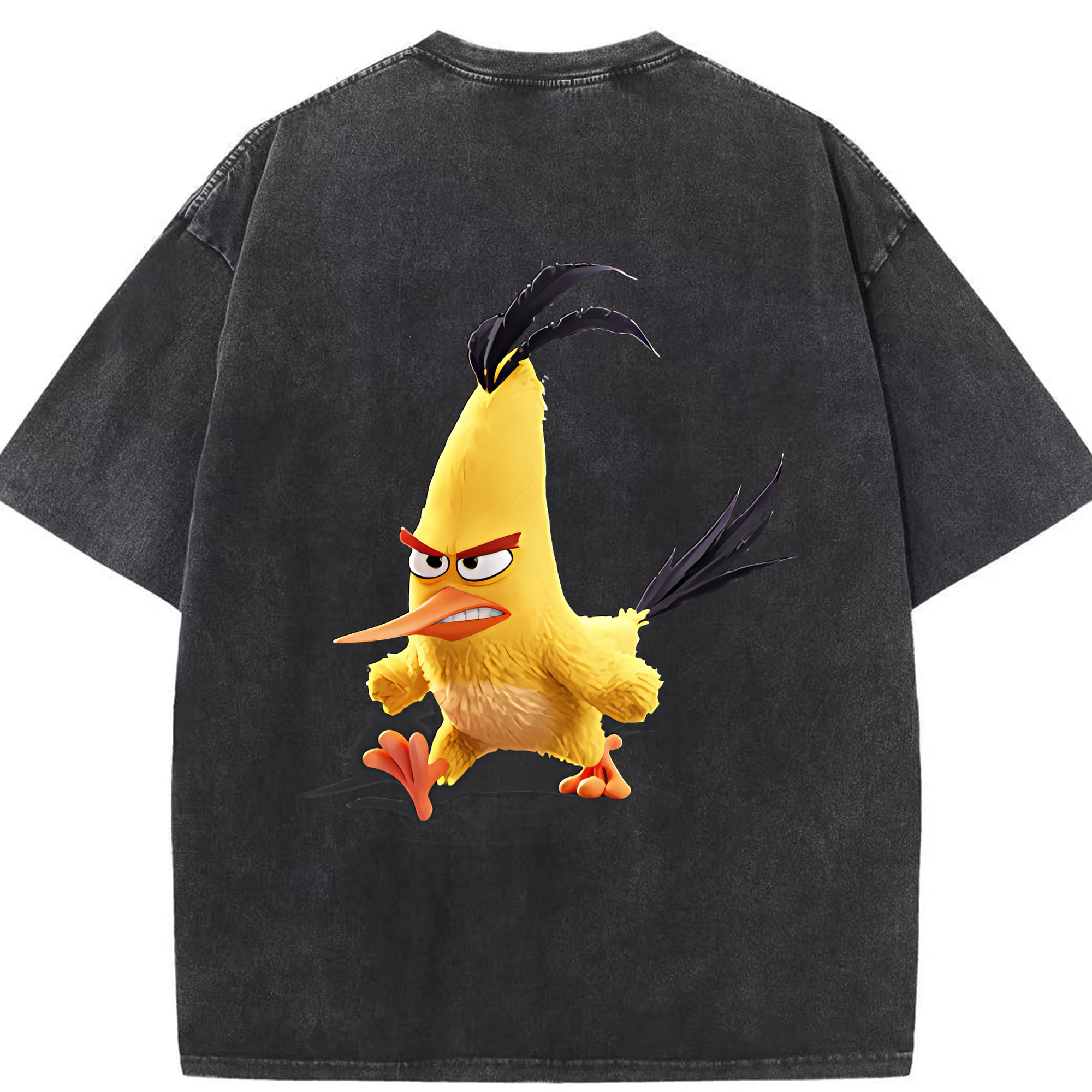 （画像用） Angry Birds アングリーバード 綿100% ヴィンテージ風 半袖Tシャツ（背面プリント）