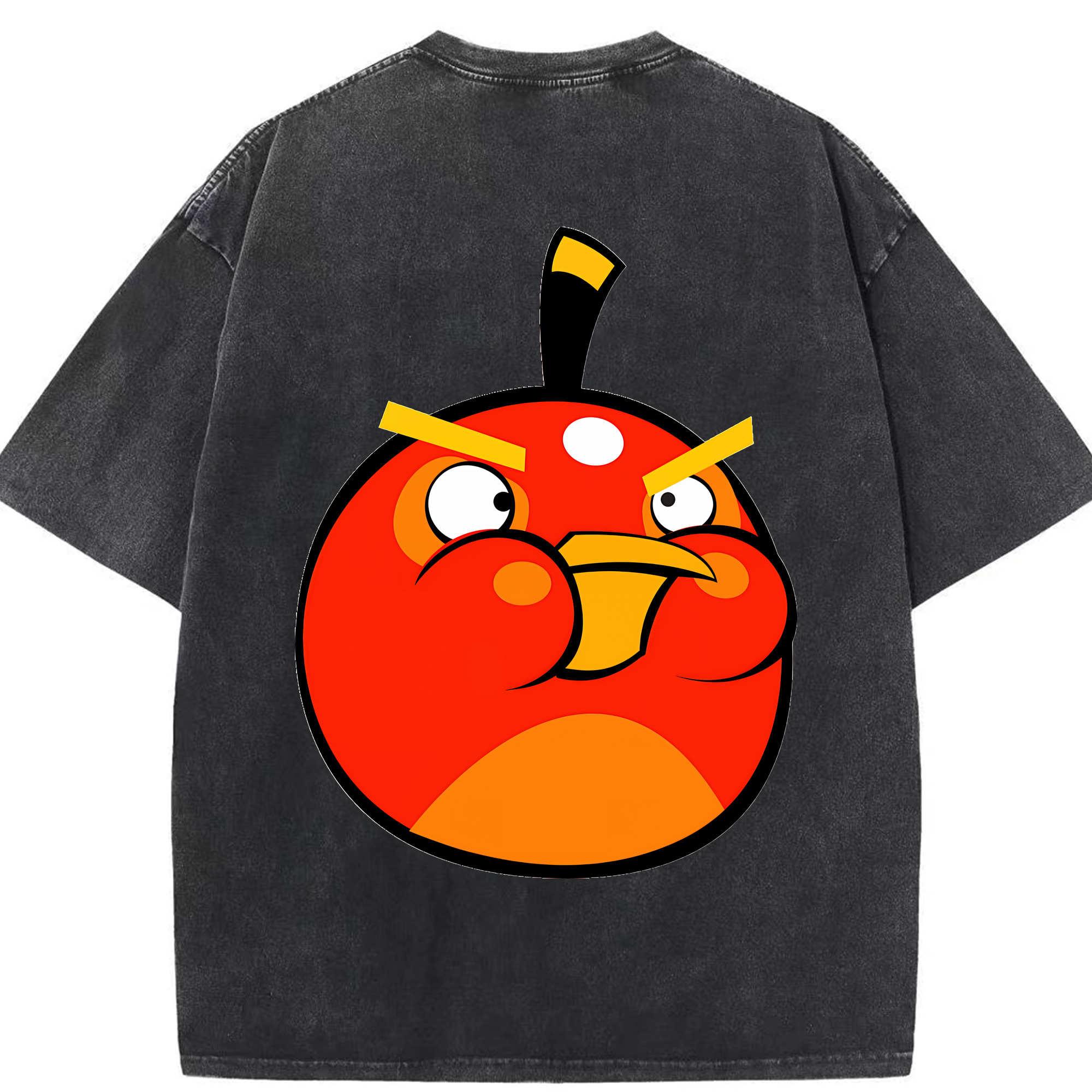 （画像用） Angry Birds アングリーバード 綿100% ヴィンテージ風 半袖Tシャツ（背面プリント）