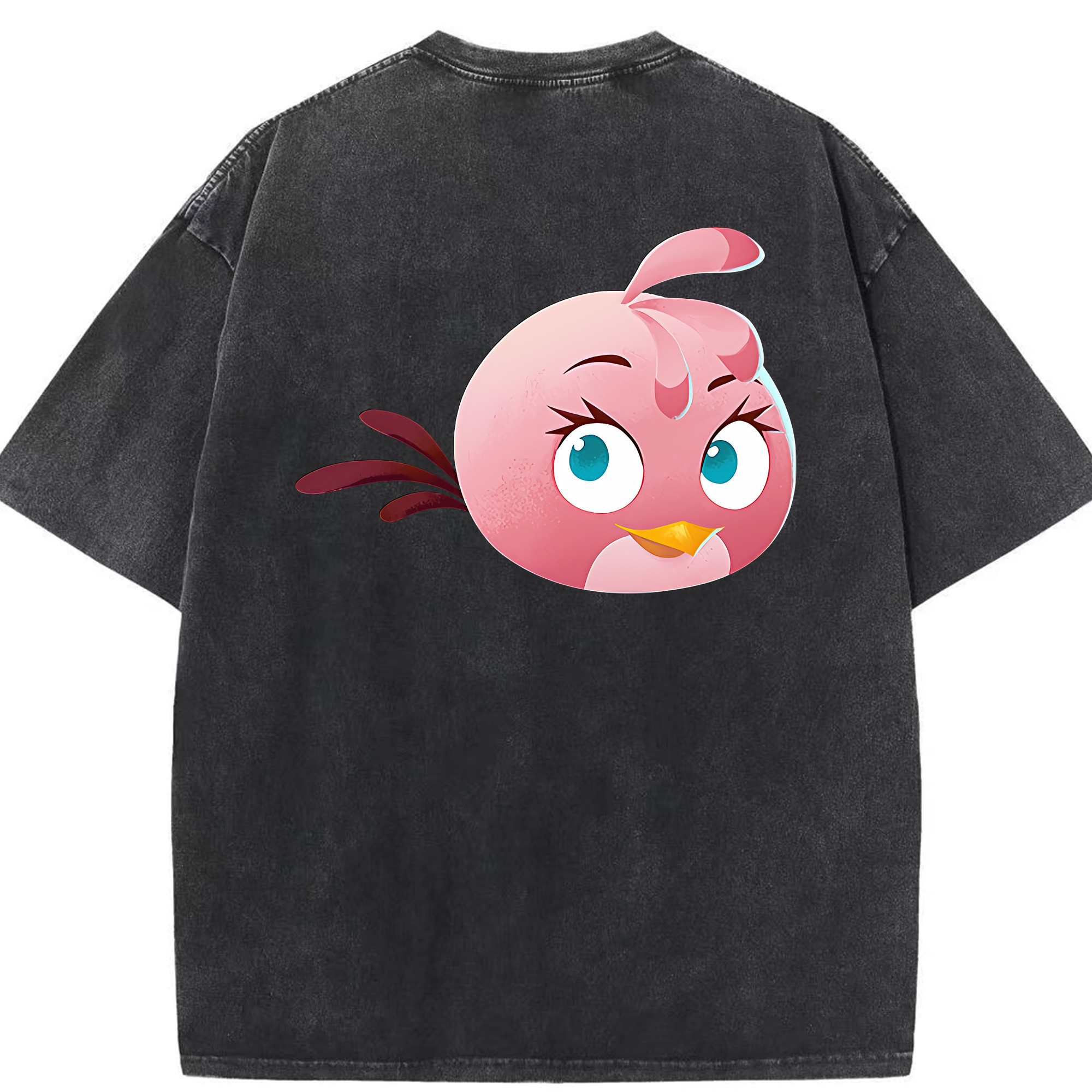 （画像用） Angry Birds アングリーバード 綿100% ヴィンテージ風 半袖Tシャツ（背面プリント）