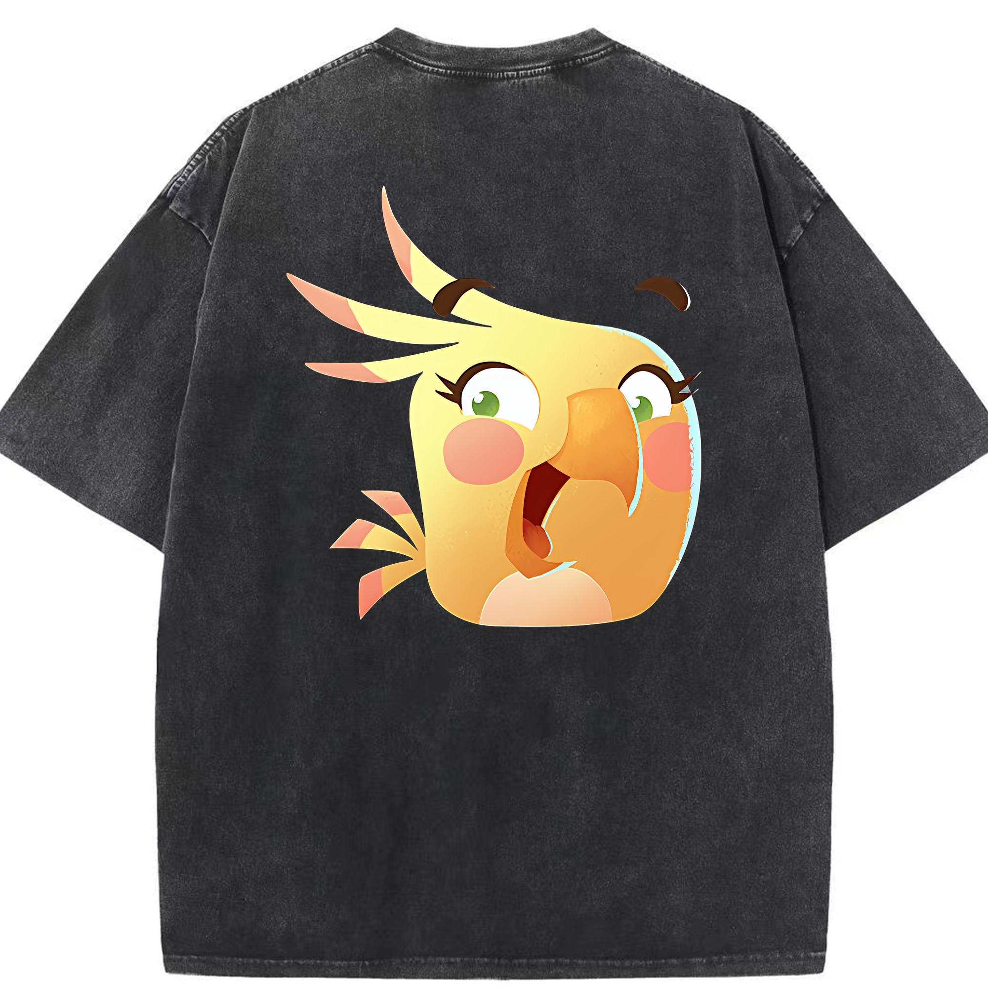 （画像用） Angry Birds アングリーバード 綿100% ヴィンテージ風 半袖Tシャツ（背面プリント）
