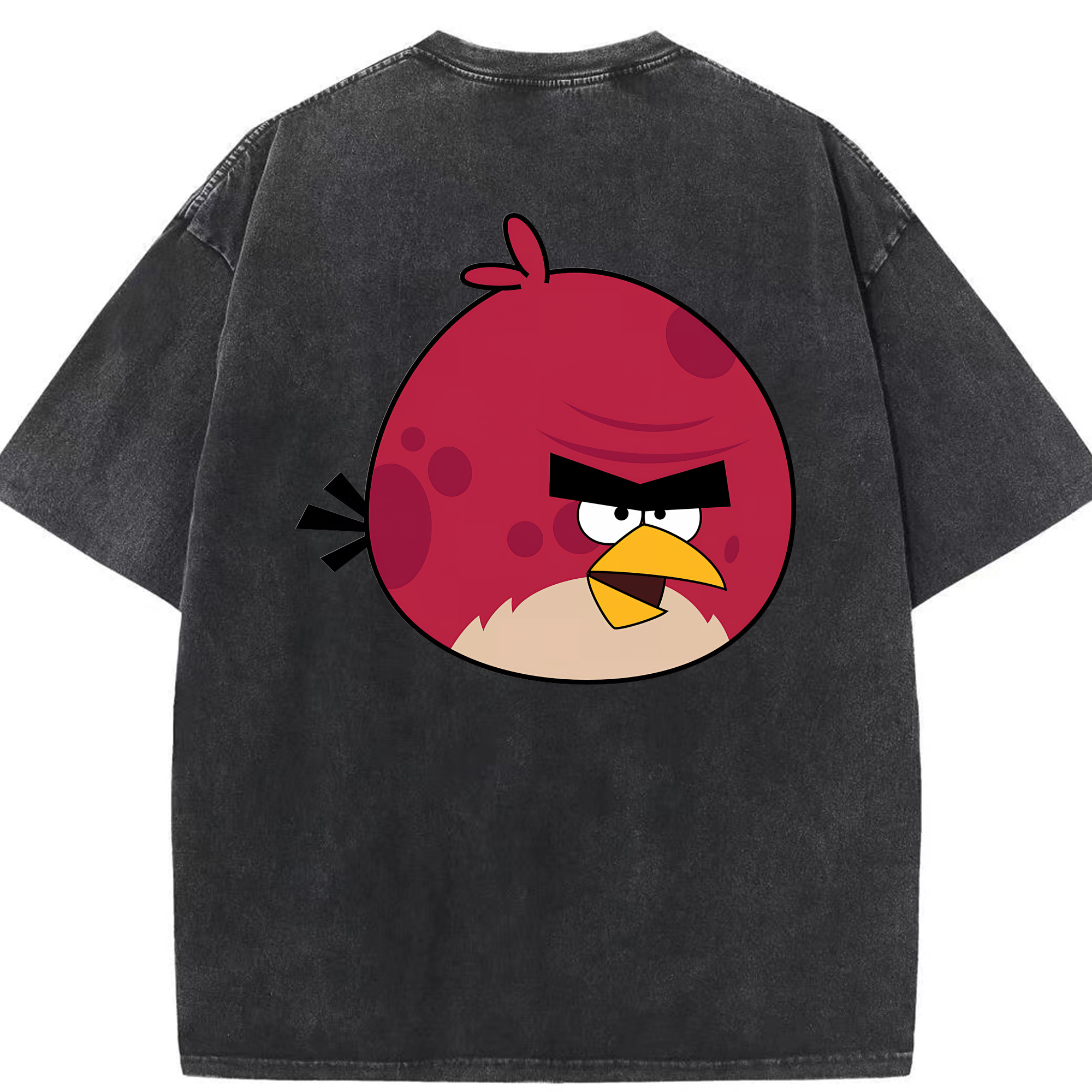 （画像用） Angry Birds アングリーバード 綿100% ヴィンテージ風 半袖Tシャツ（背面プリント）