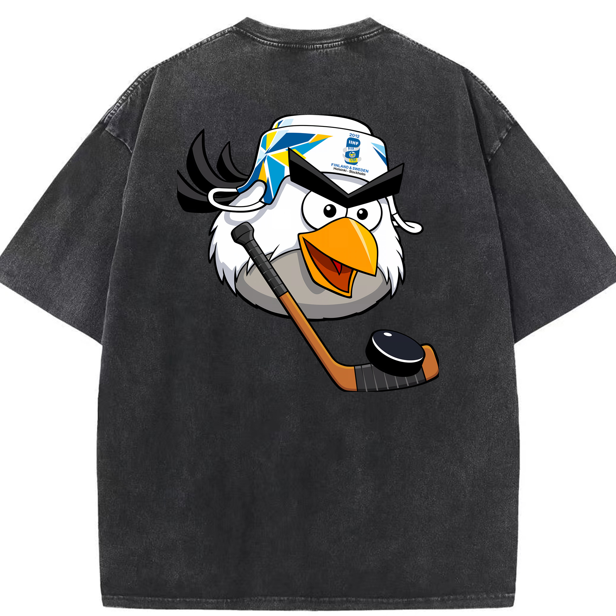 （画像用） Angry Birds アングリーバード 綿100% ヴィンテージ風 半袖Tシャツ（背面プリント）