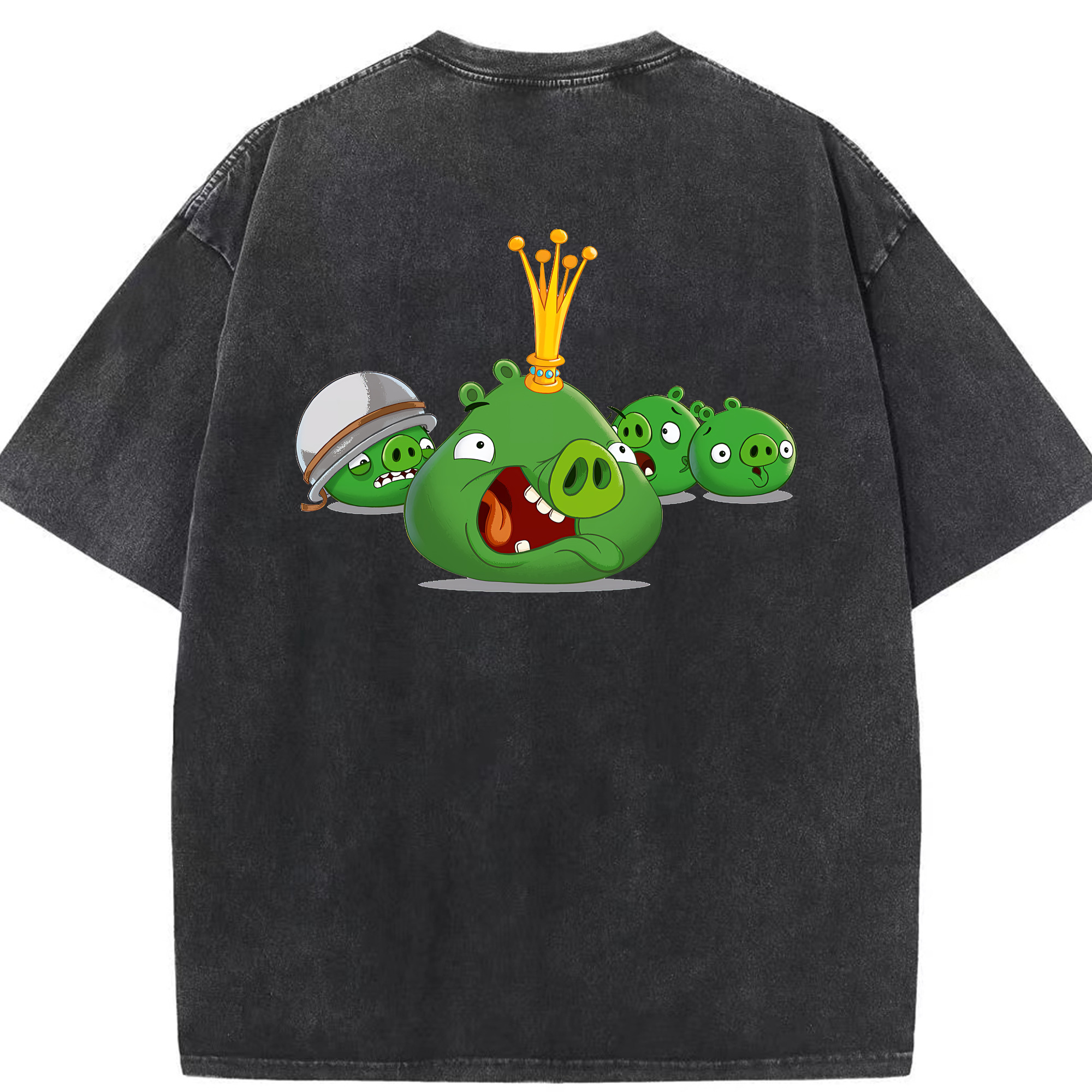 （画像用） Angry Birds アングリーバード 綿100% ヴィンテージ風 半袖Tシャツ（背面プリント）