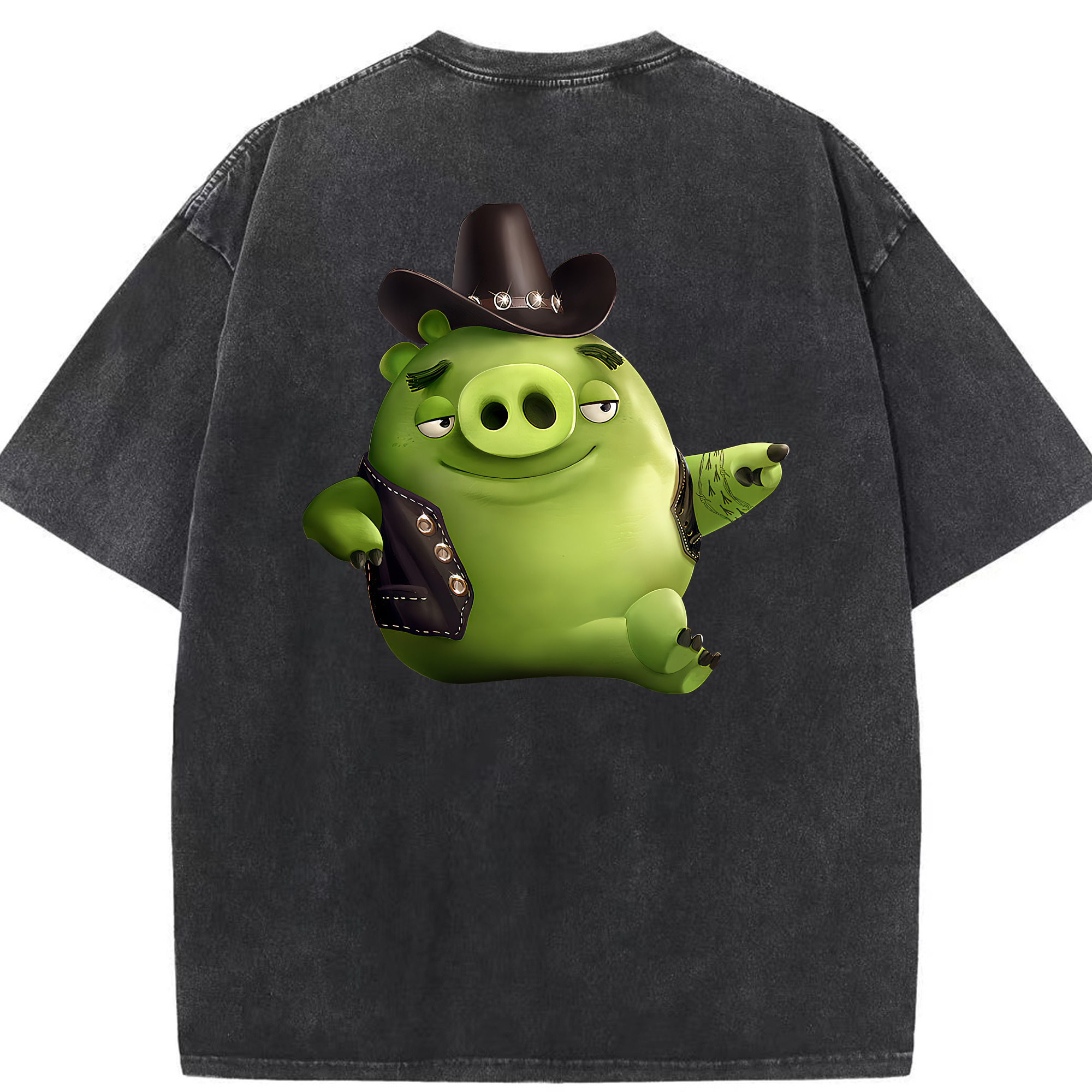 （画像用） Angry Birds アングリーバード 綿100% ヴィンテージ風 半袖Tシャツ（背面プリント）